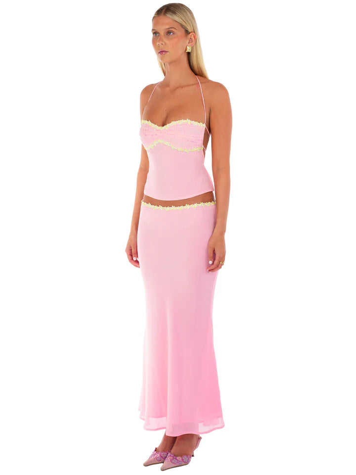 Valérinne Jemima Beaded Midi Skirt