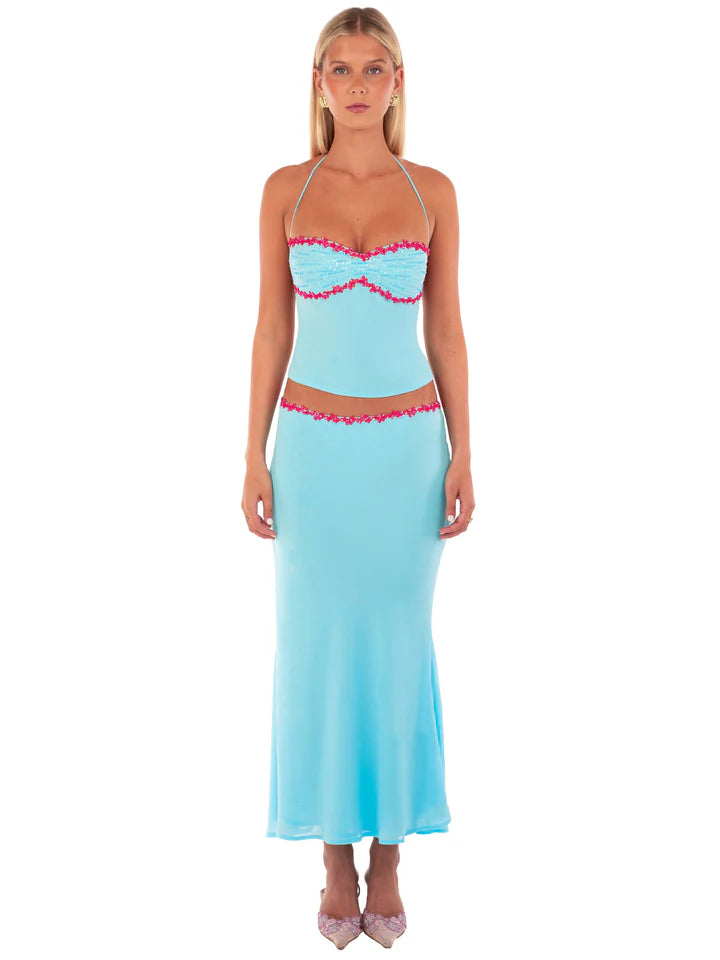 Valérinne Jemima Beaded Halter Top