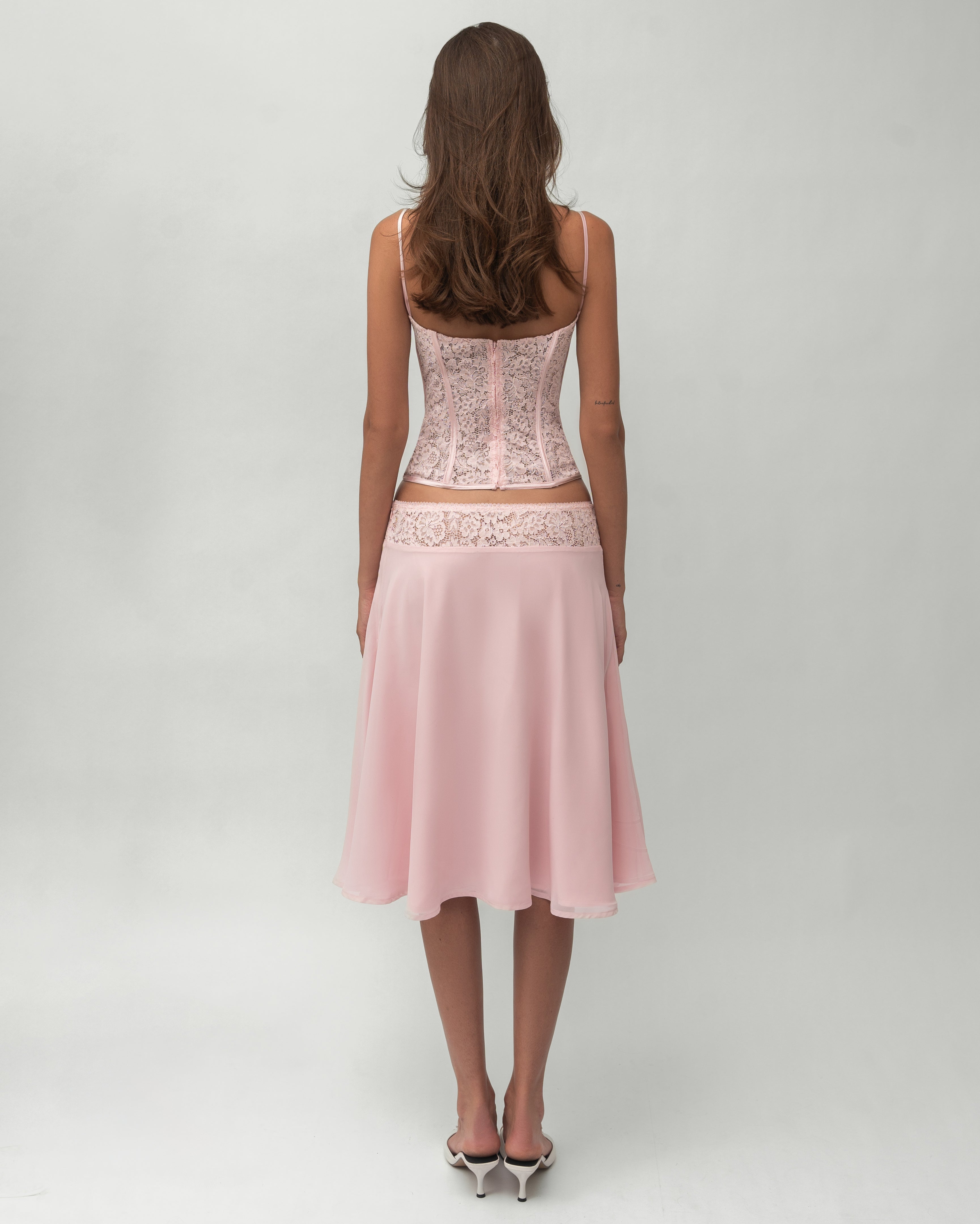 Valérinne Bloom Lace Midi Skirt