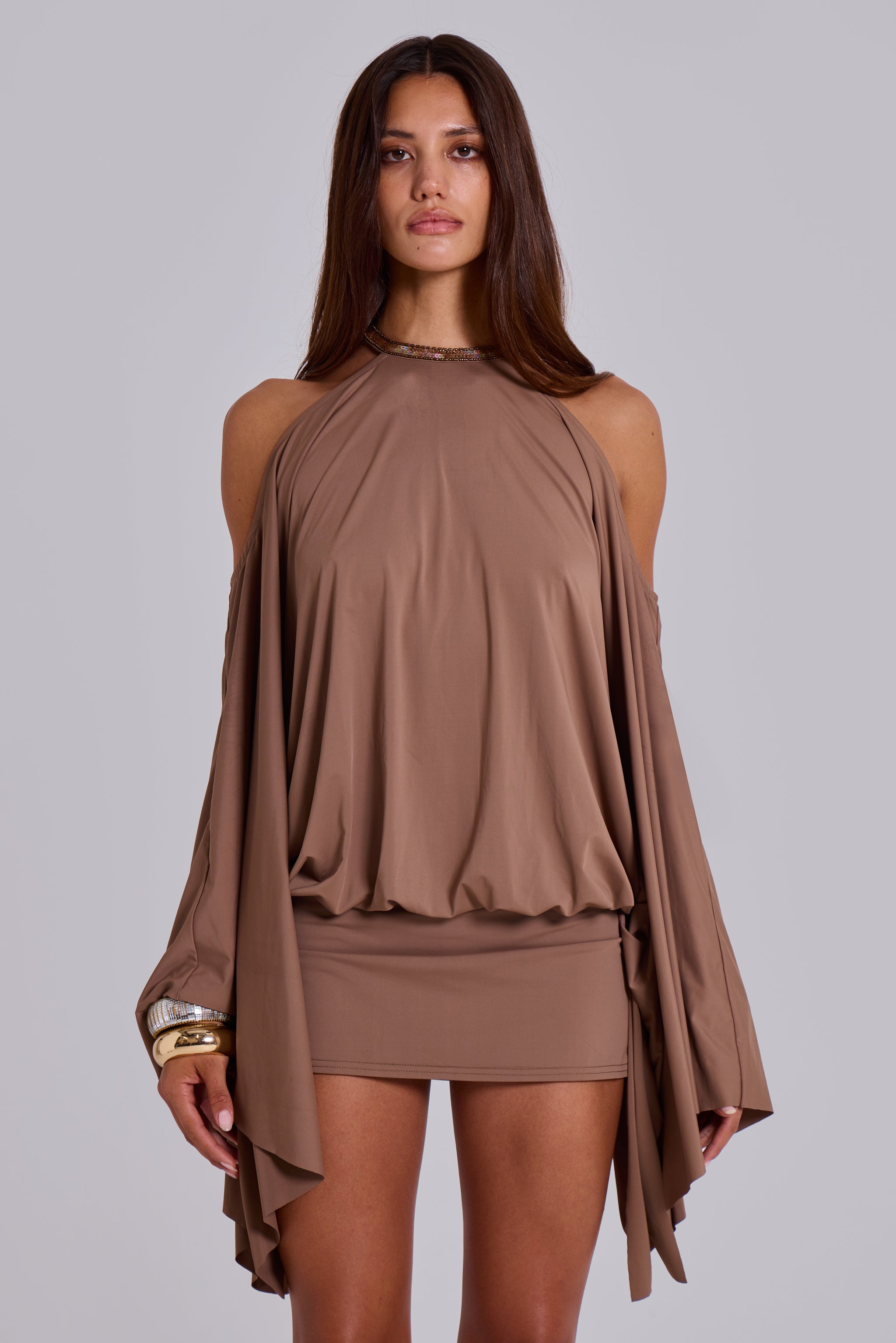 Valérinne Aurelisse Embellished Butterfly Mini Dress