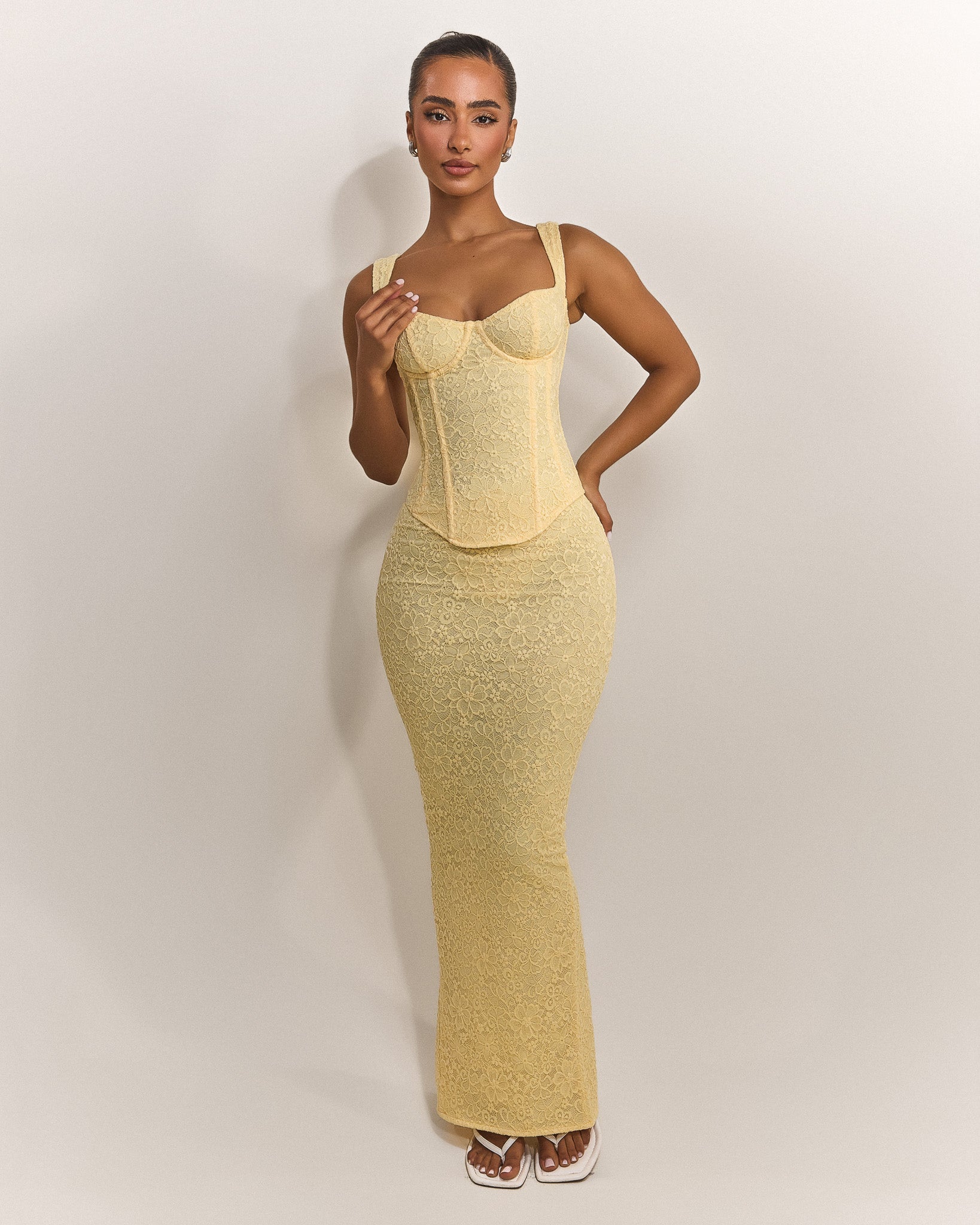 Valérinne Lace Corset Maxi Set