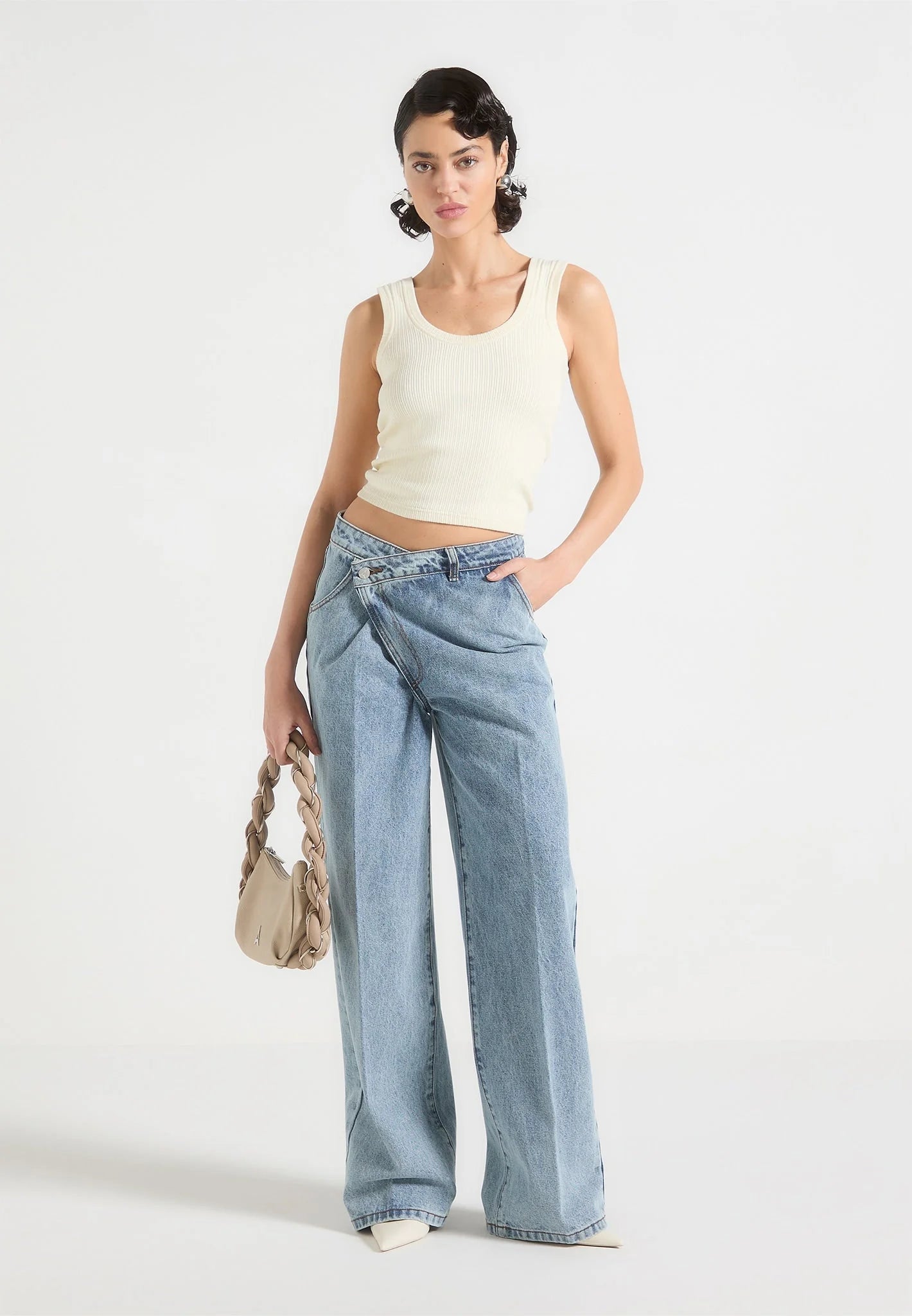 Valérinne Ravien Wrap Waist Wide-Leg Denim