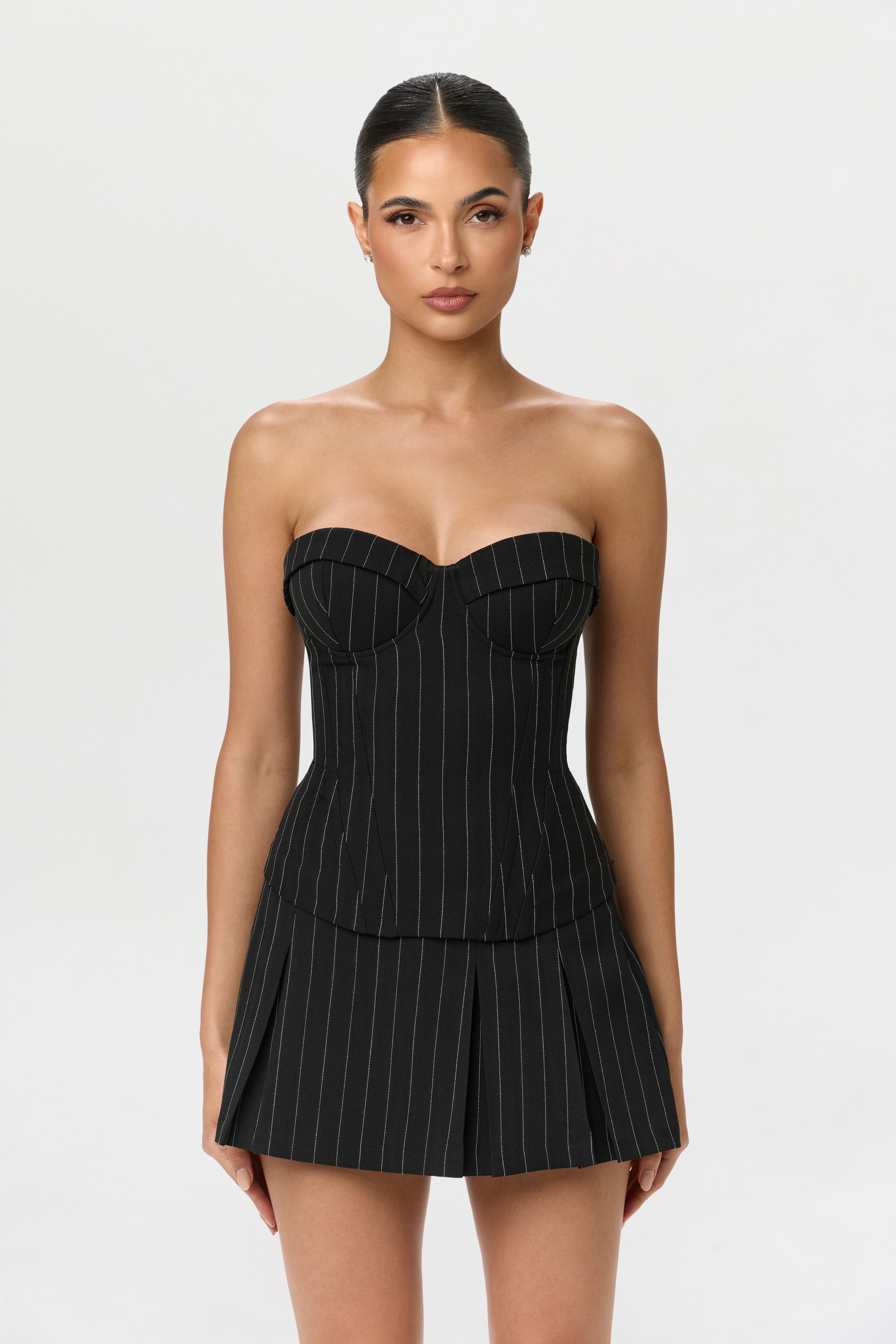 Valérinne Pinstripe Bustier Set
