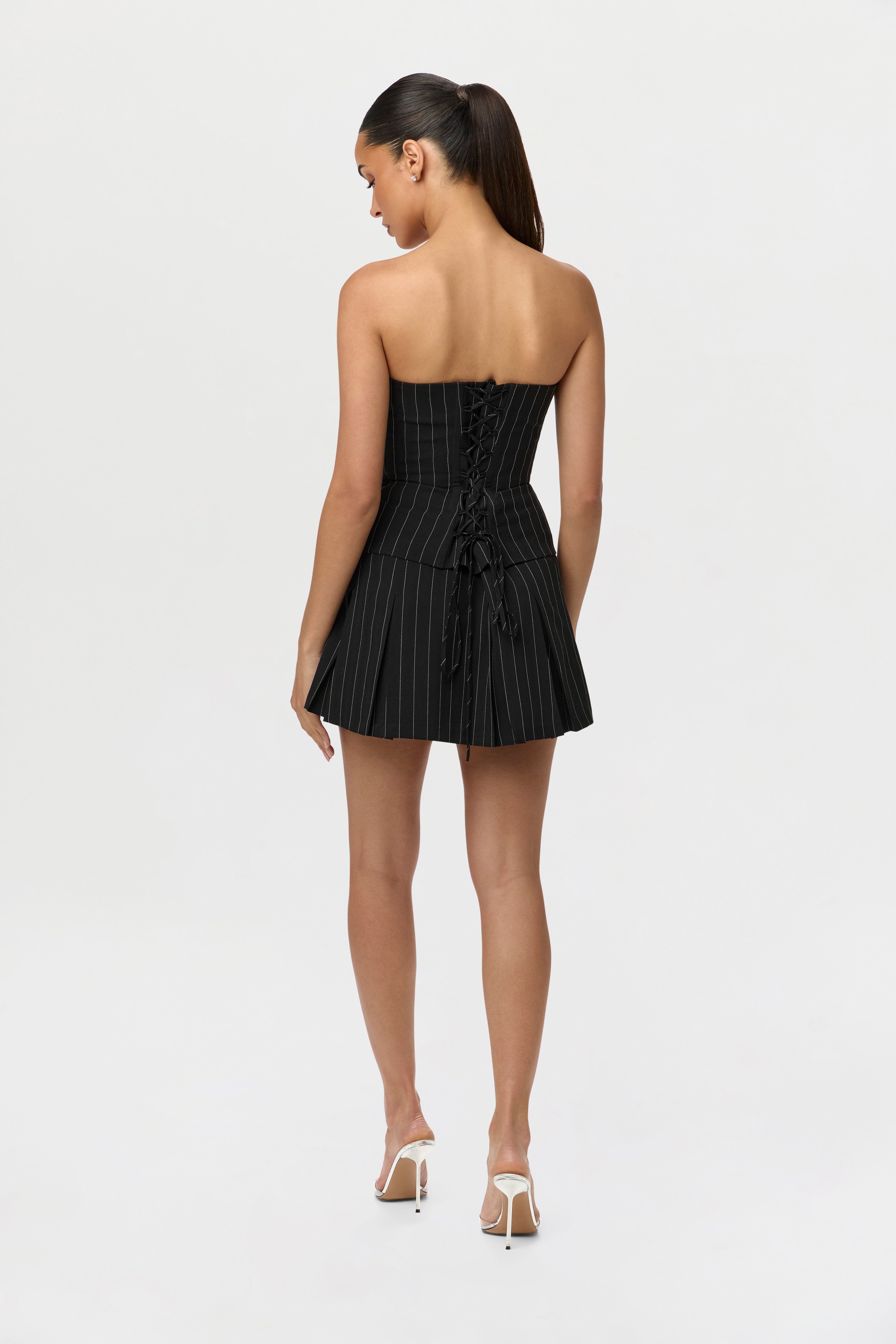 Valérinne Pinstripe Bustier Set