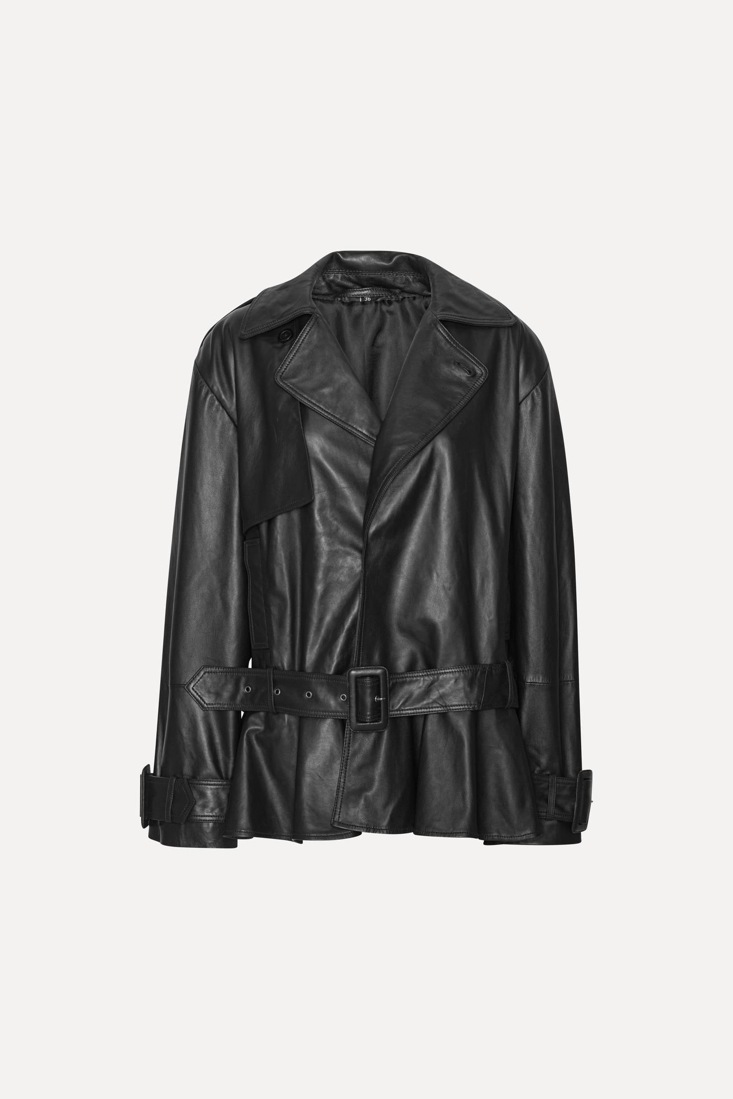 Valérinne Seraphina Peplum Leather Jacket