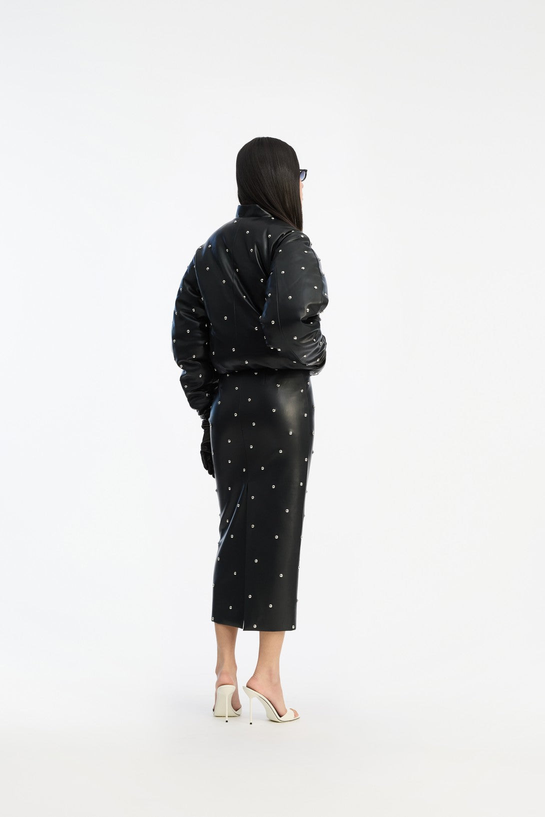 Valérinne Astra Studded Pencil Skirt