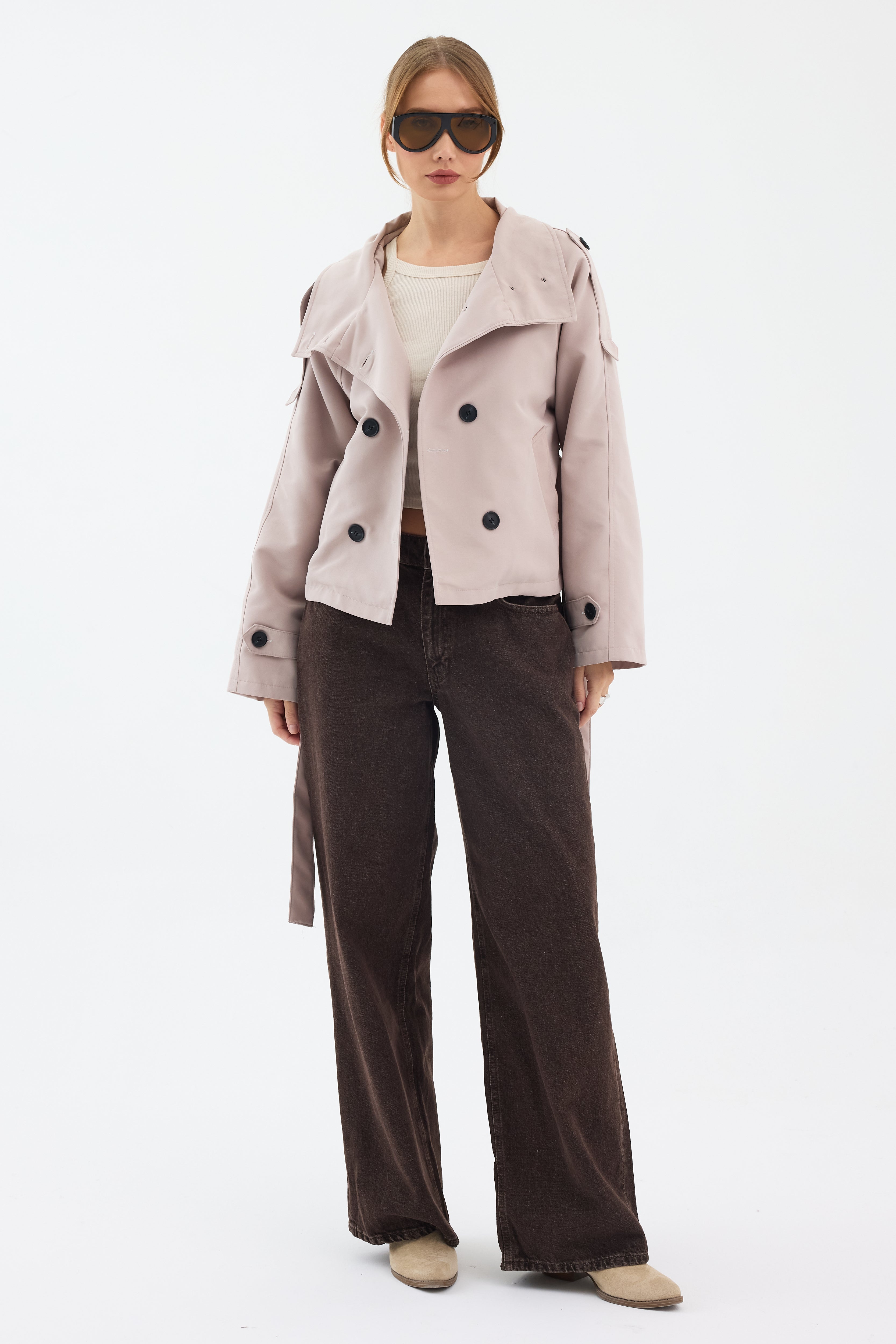 Valérinne Ruvéa Cropped Trench Coat