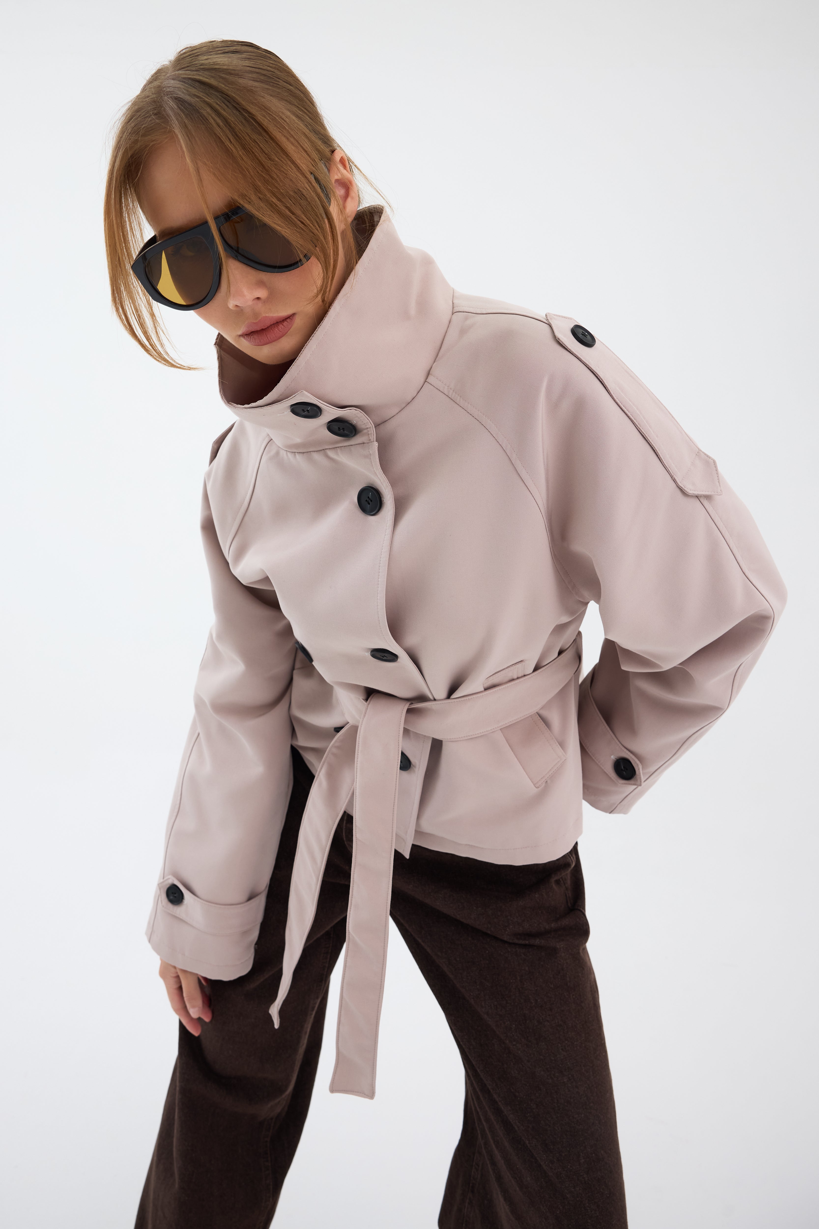 Valérinne Ruvéa Cropped Trench Coat