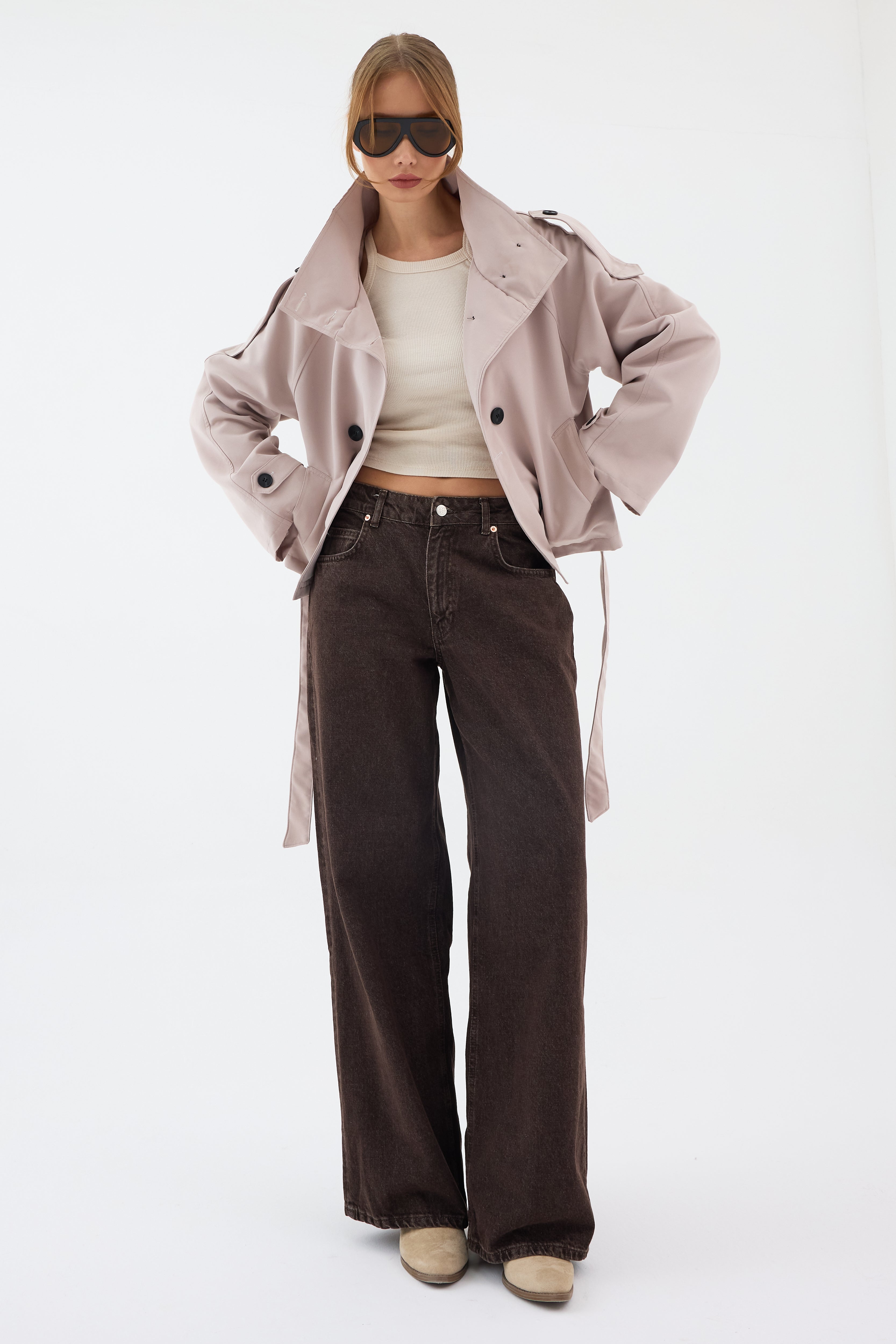 Valérinne Ruvéa Cropped Trench Coat