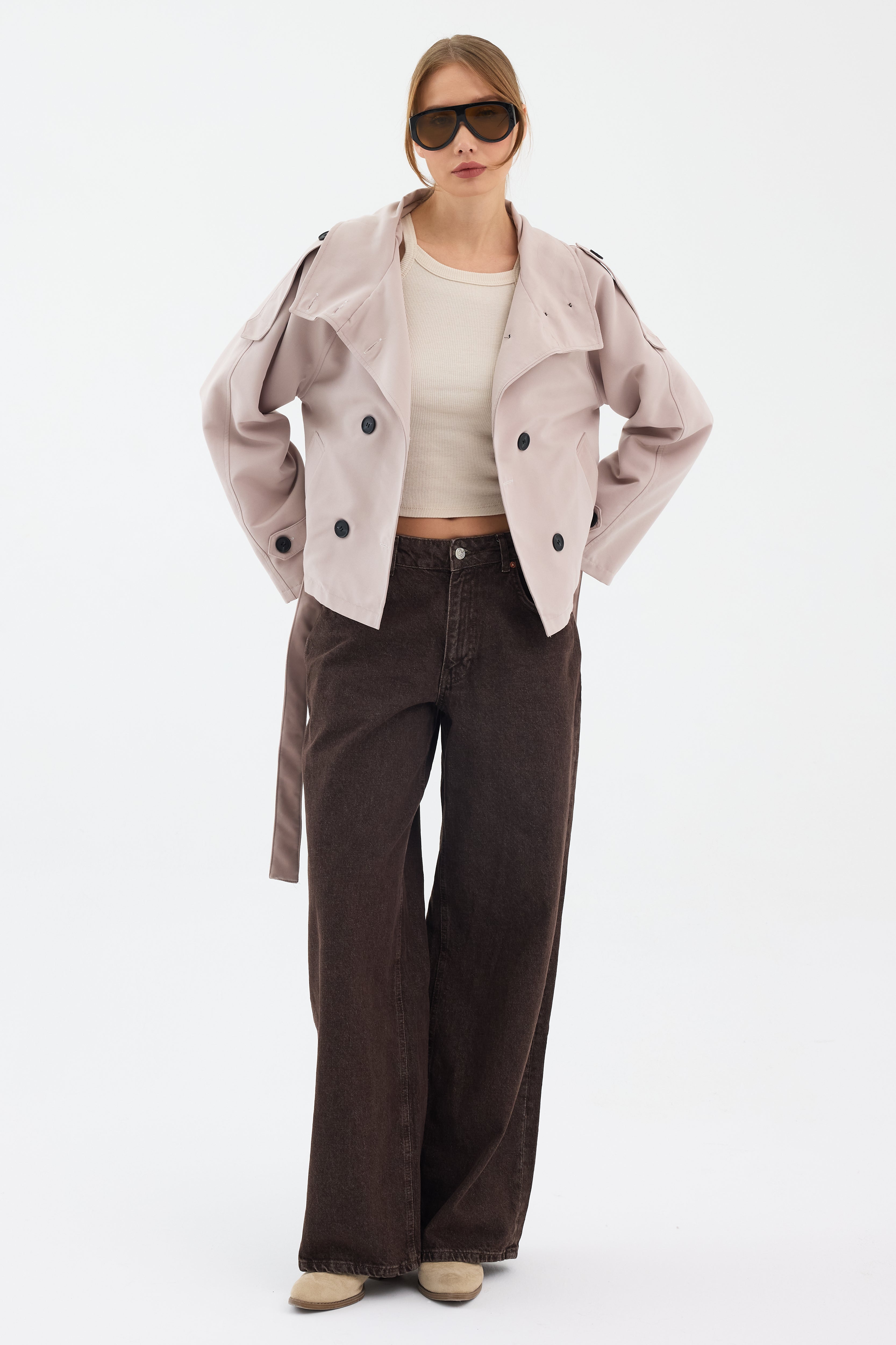 Valérinne Ruvéa Cropped Trench Coat