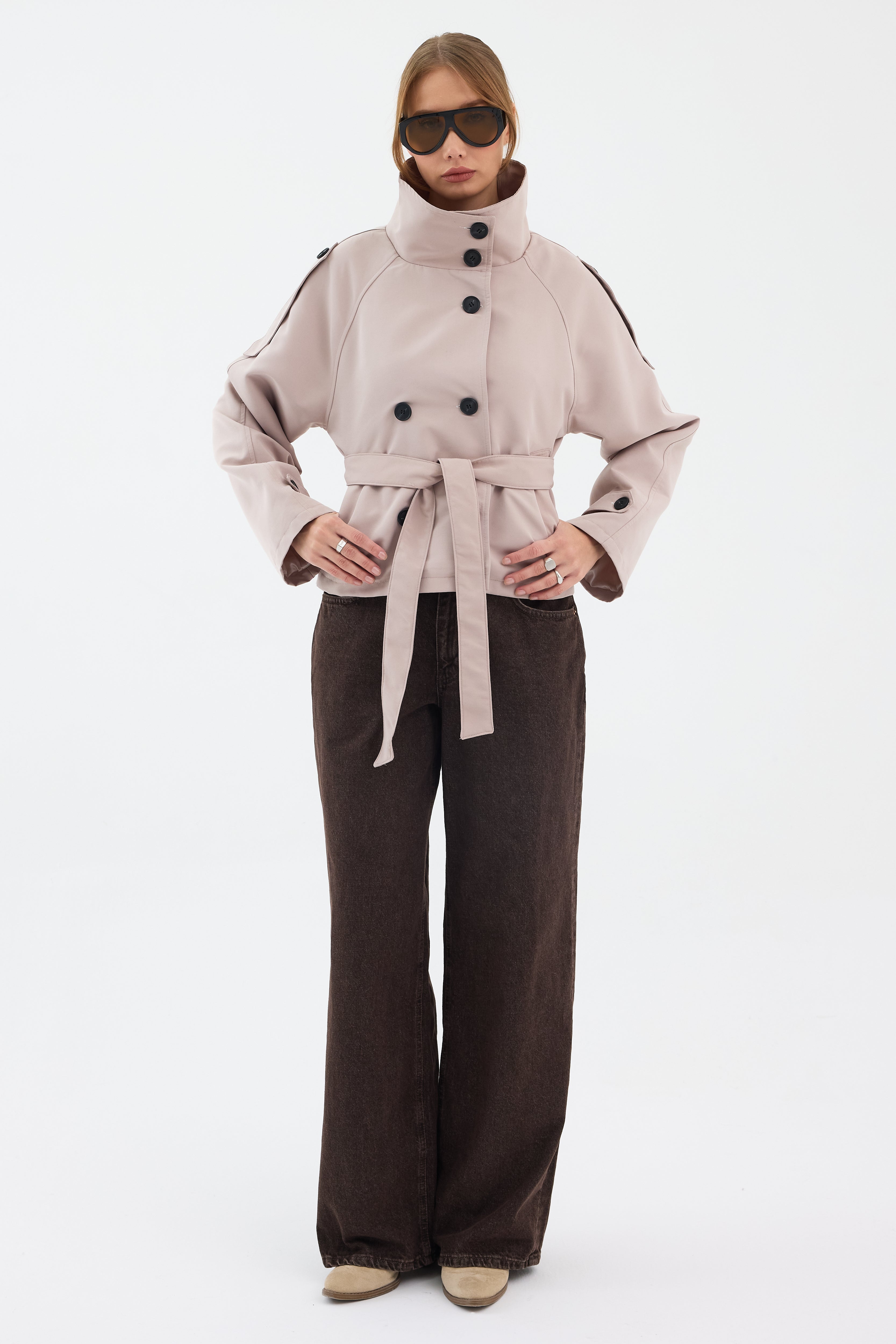 Valérinne Ruvéa Cropped Trench Coat