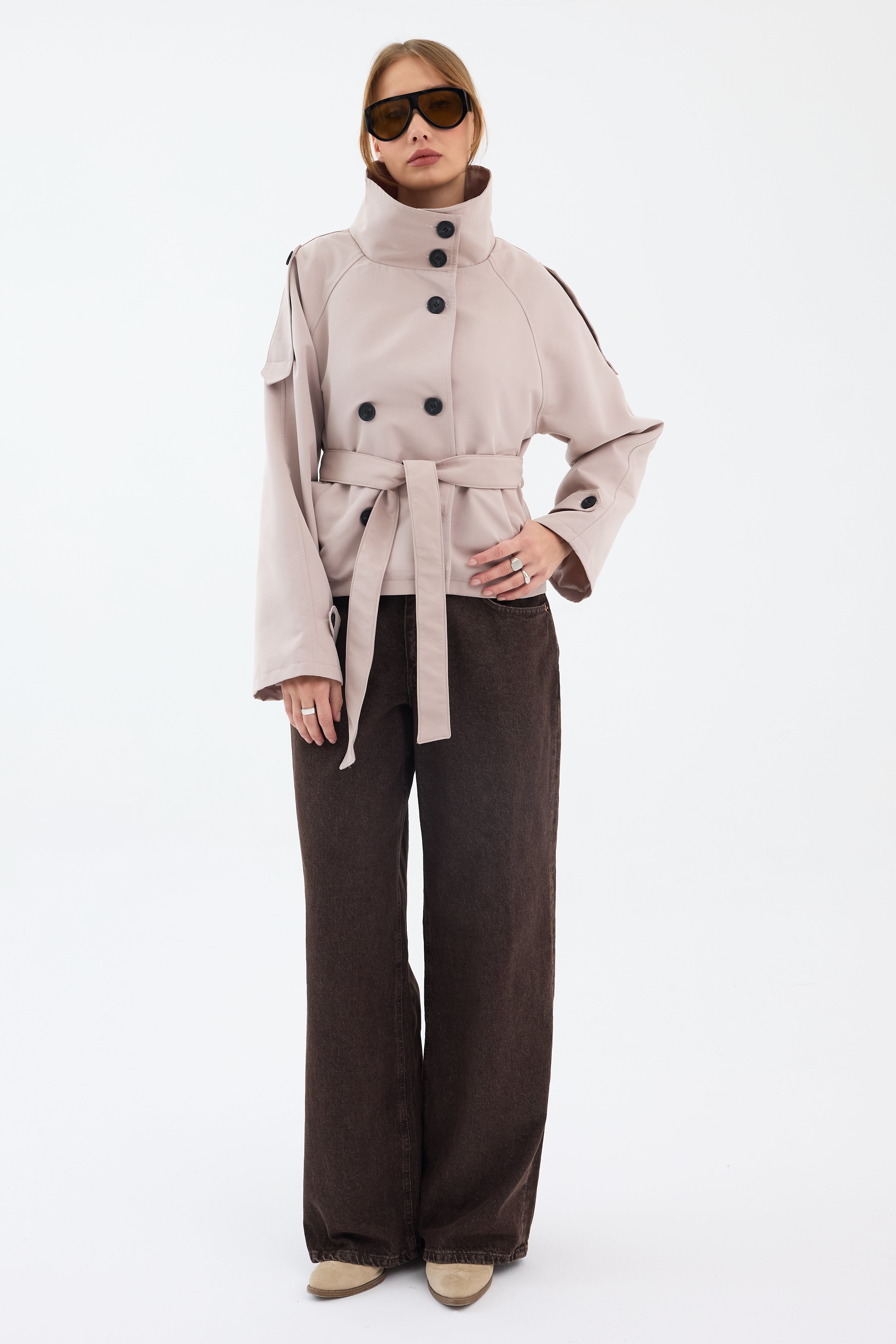 Valérinne Ruvéa Cropped Trench Coat