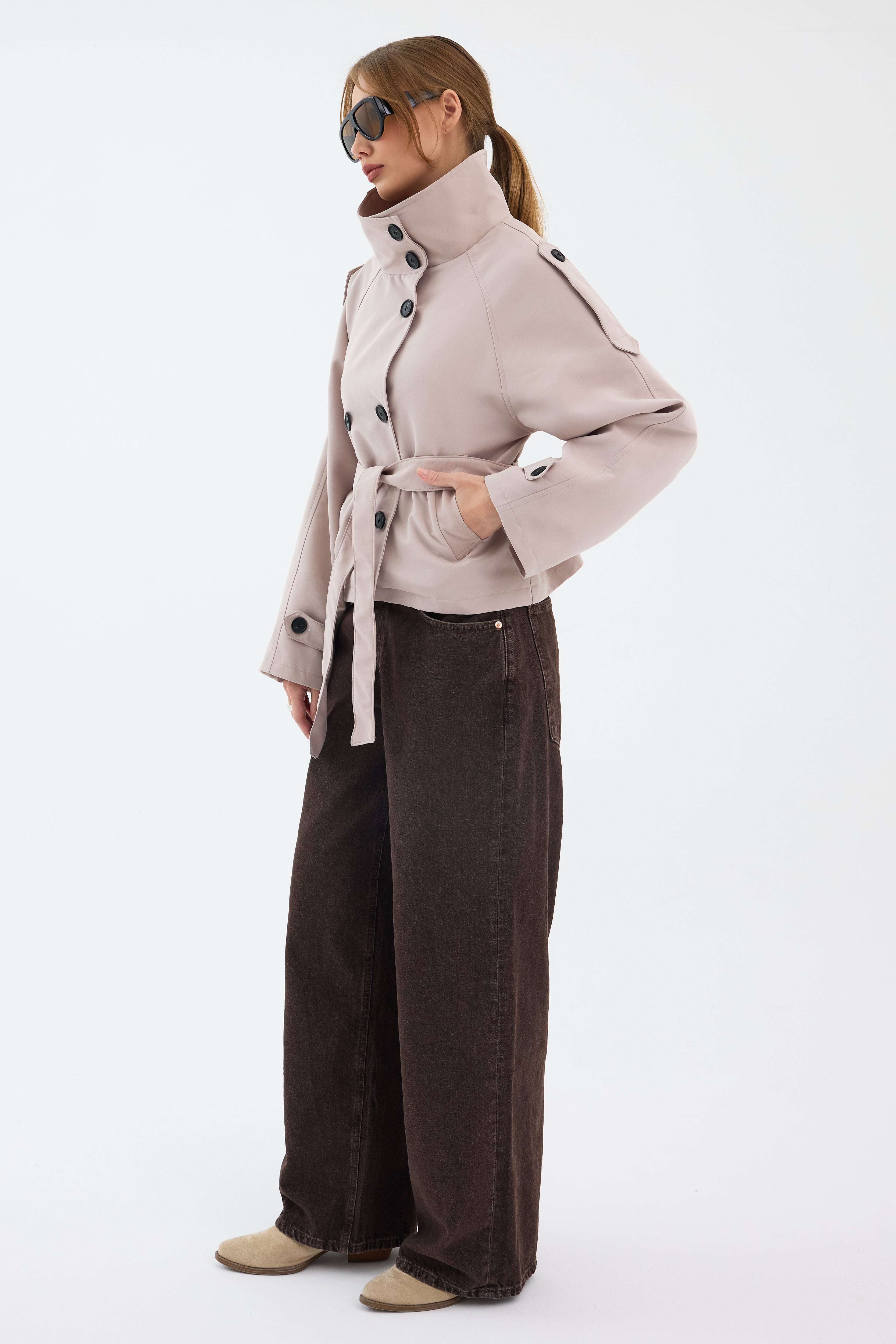 Valérinne Ruvéa Cropped Trench Coat