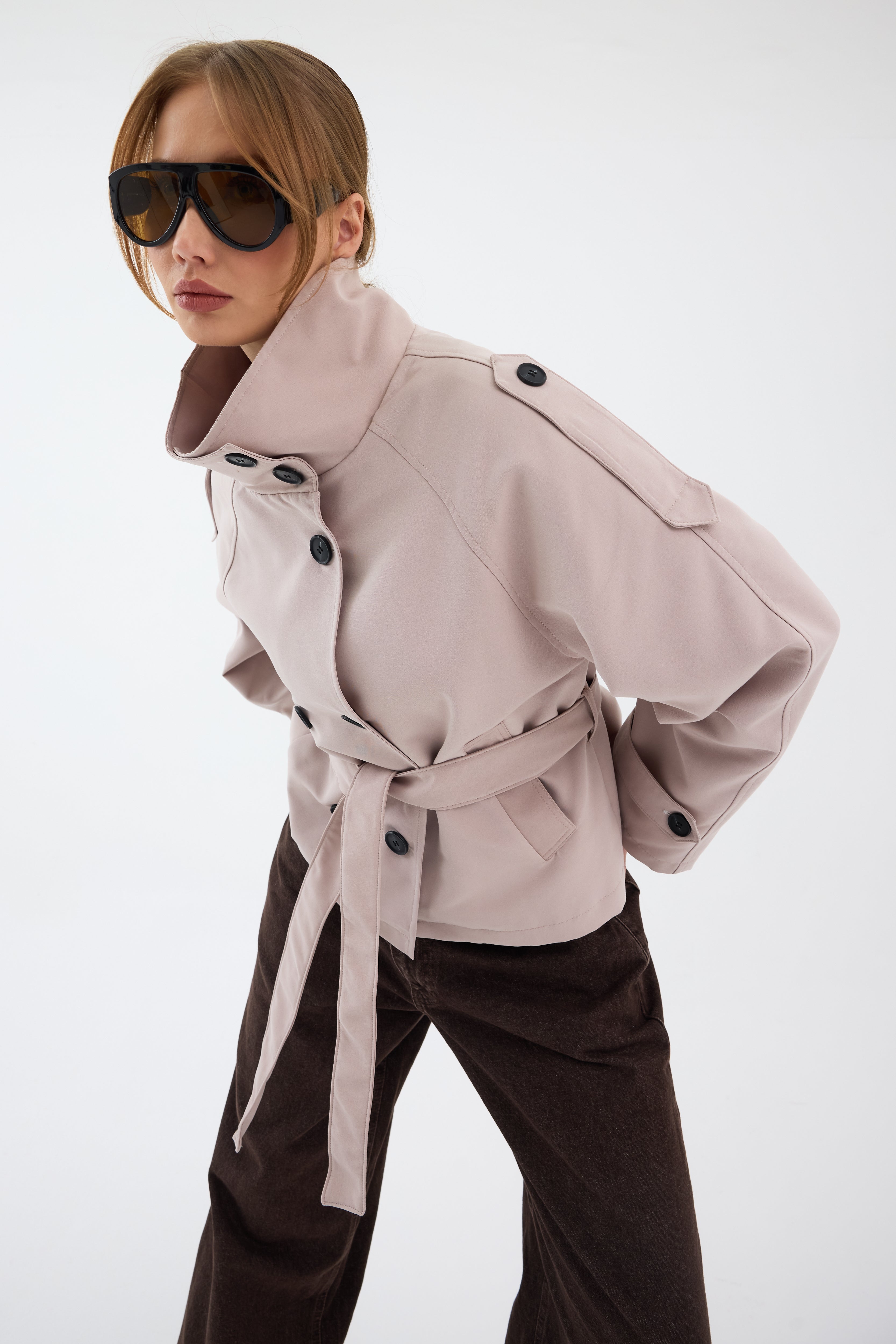 Valérinne Ruvéa Cropped Trench Coat