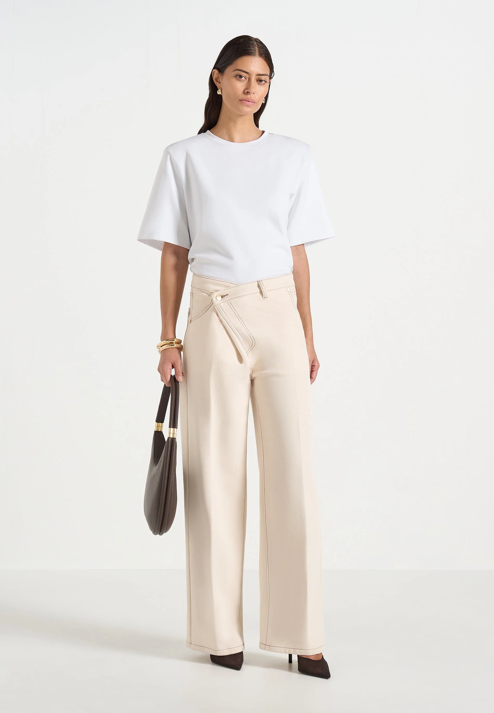 Valérinne Ravien Wrap Waist Wide-Leg Denim