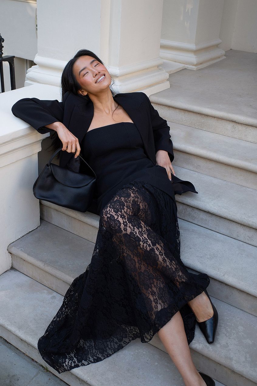 Valérinne Elinora Lace Strapless Maxi Dress