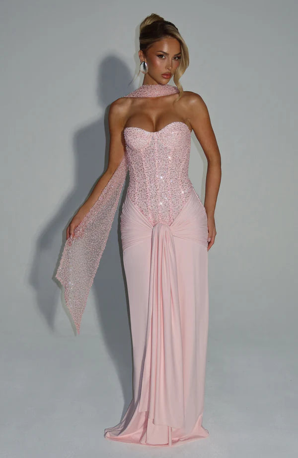 Valérinne Carina Strapless Corset Maxi Dress