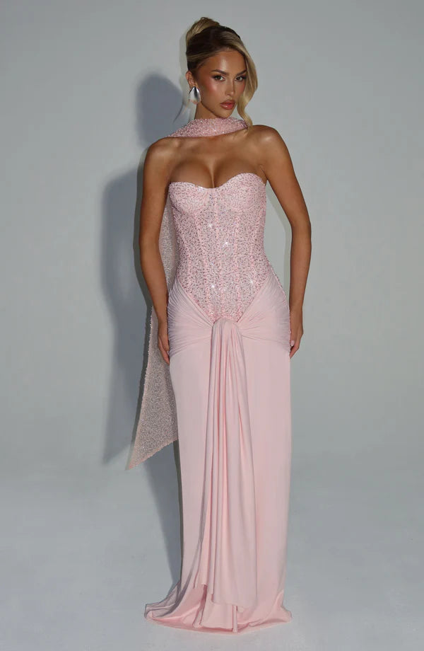 Valérinne Carina Strapless Corset Maxi Dress