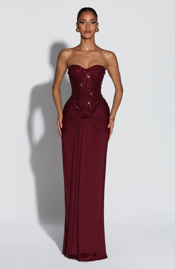 Valérinne Carina Strapless Corset Maxi Dress