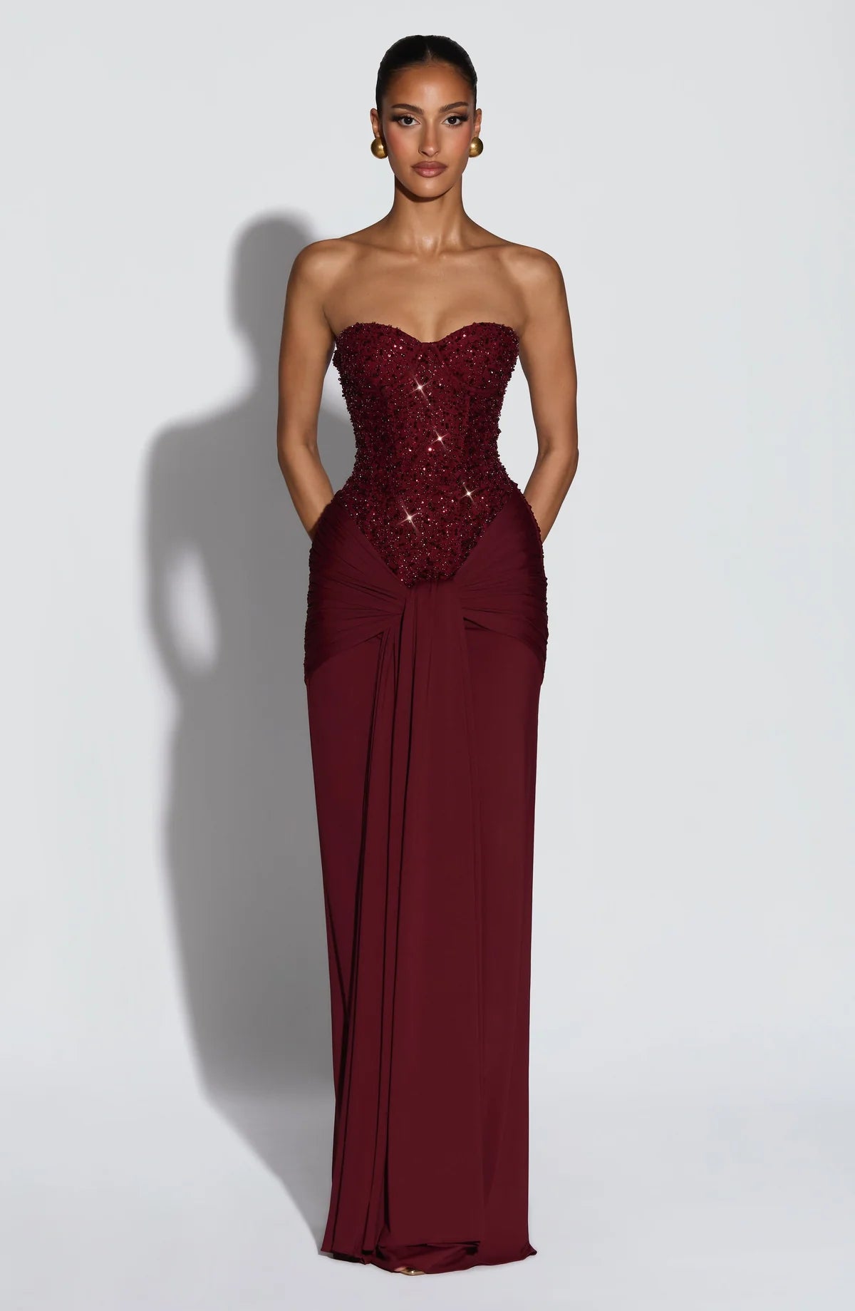 Valérinne Carina Strapless Corset Maxi Dress
