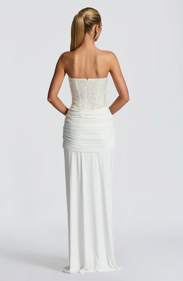 Valérinne Carina Strapless Corset Maxi Dress