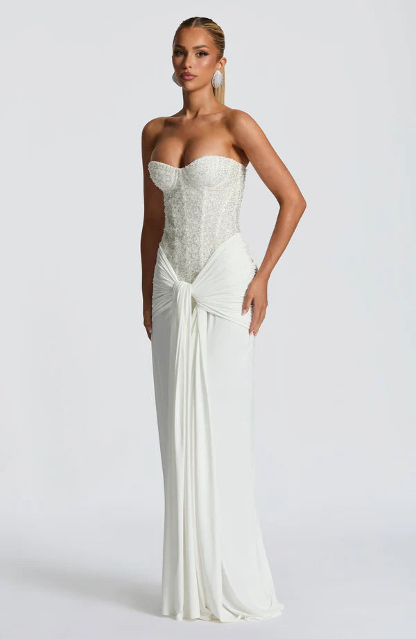 Valérinne Carina Strapless Corset Maxi Dress