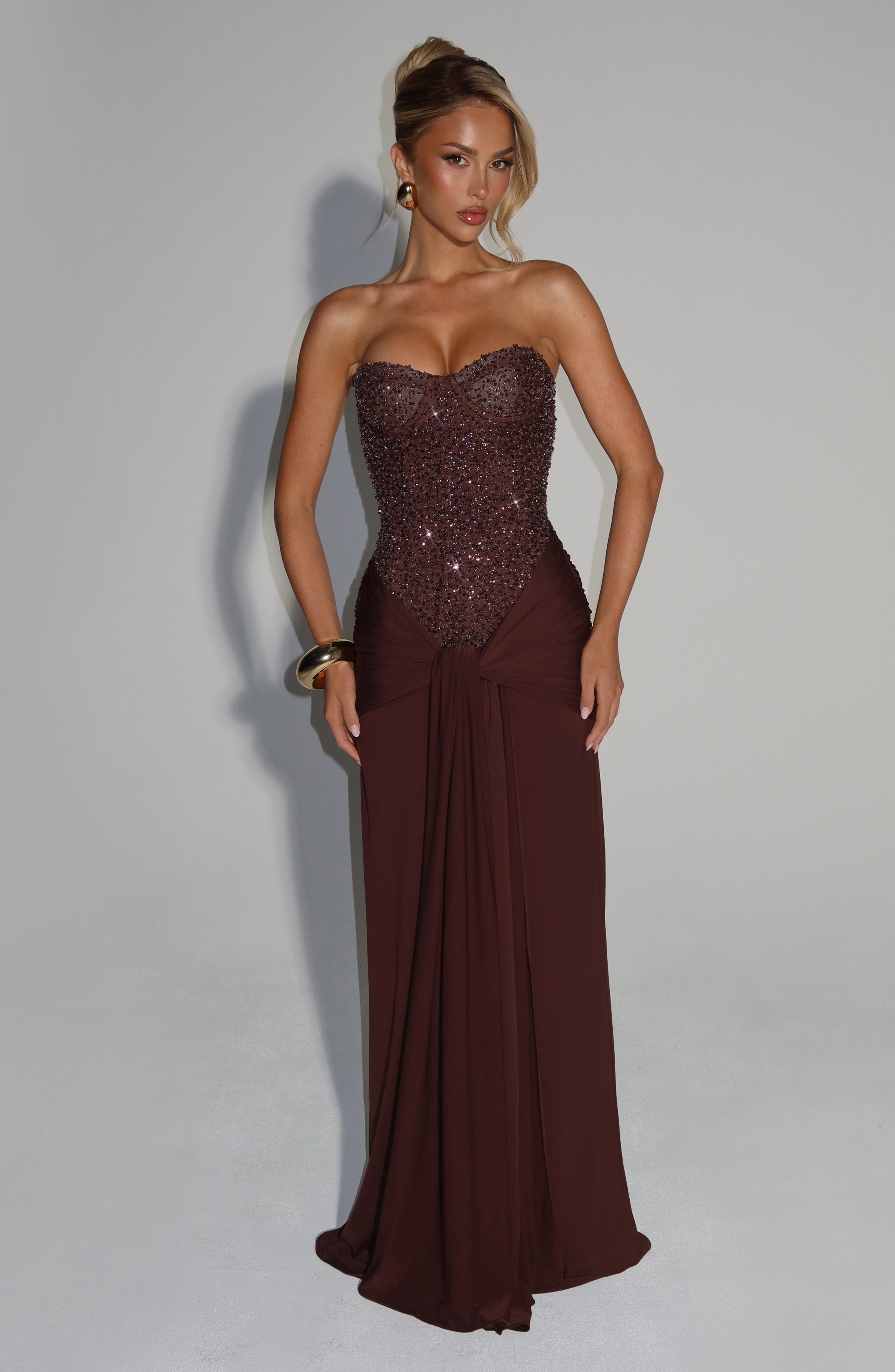 Valérinne Carina Strapless Corset Maxi Dress