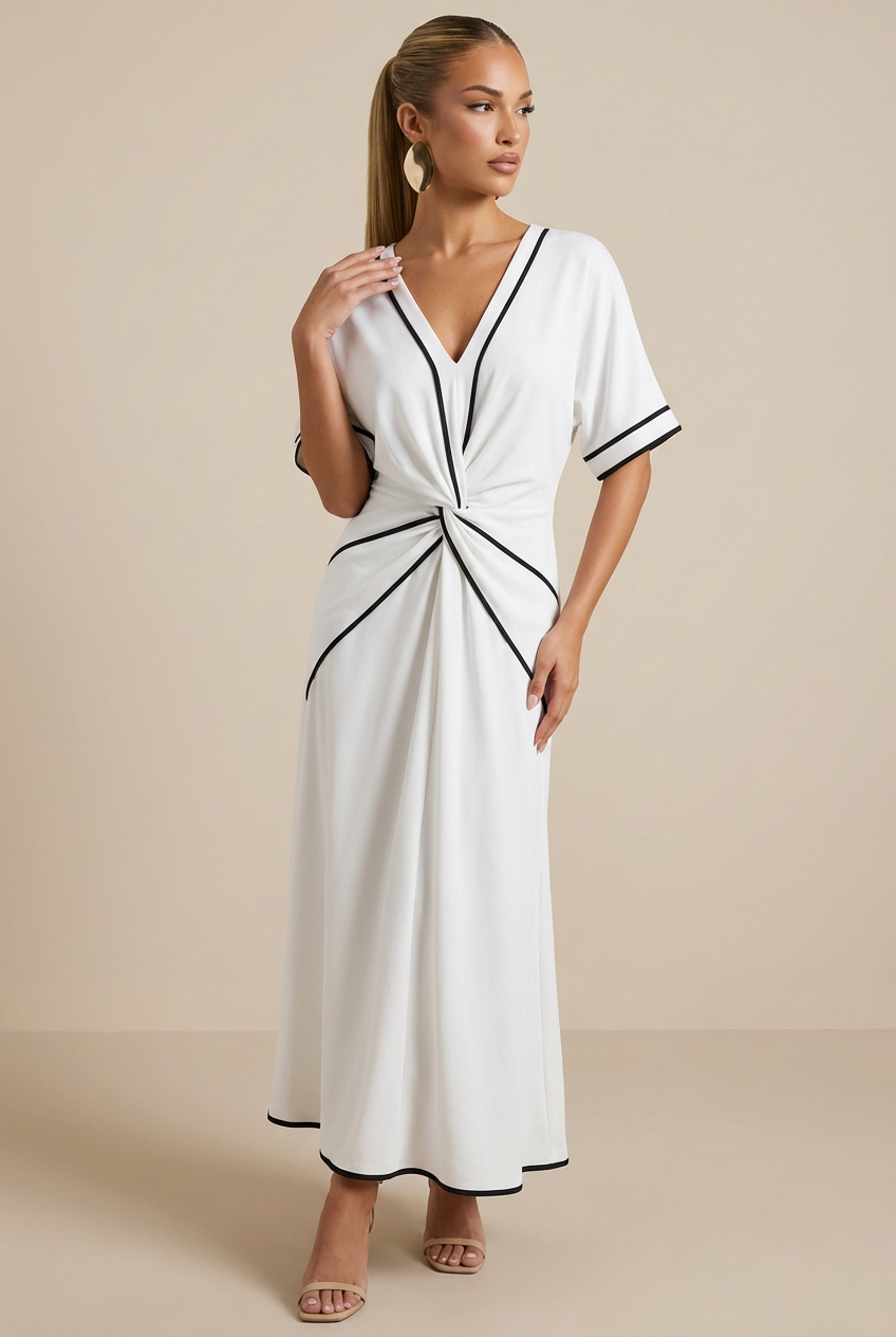 Valérinne Cassia Draped Midi Dress