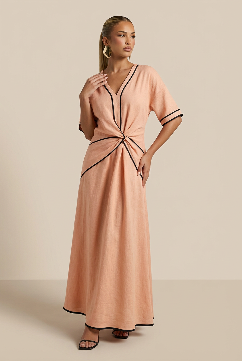 Valérinne Cassia Draped Midi Dress
