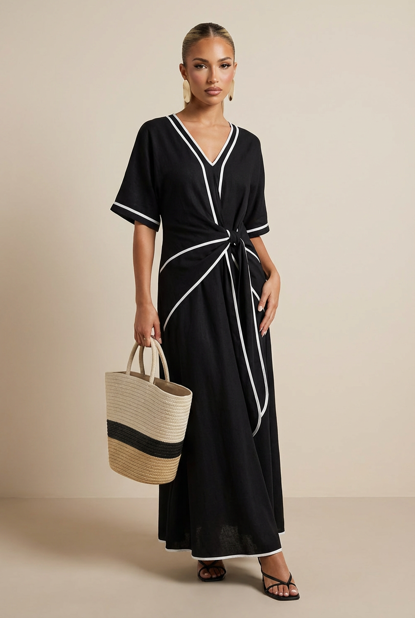 Valérinne Cassia Draped Midi Dress
