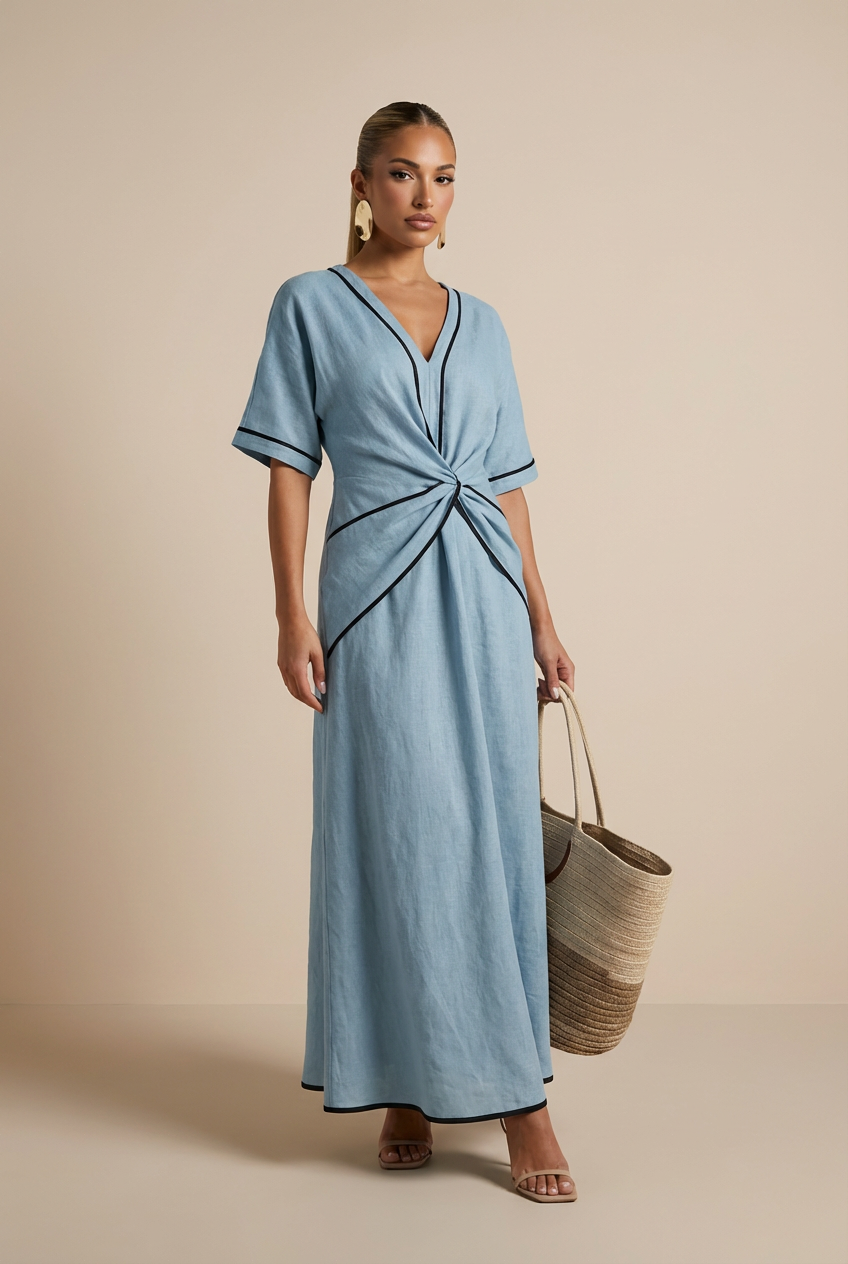 Valérinne Cassia Draped Midi Dress
