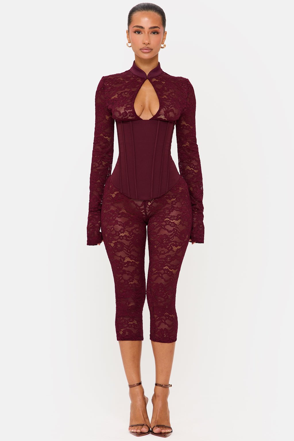 Valérinne Lace Corset Capri Jumpsuit