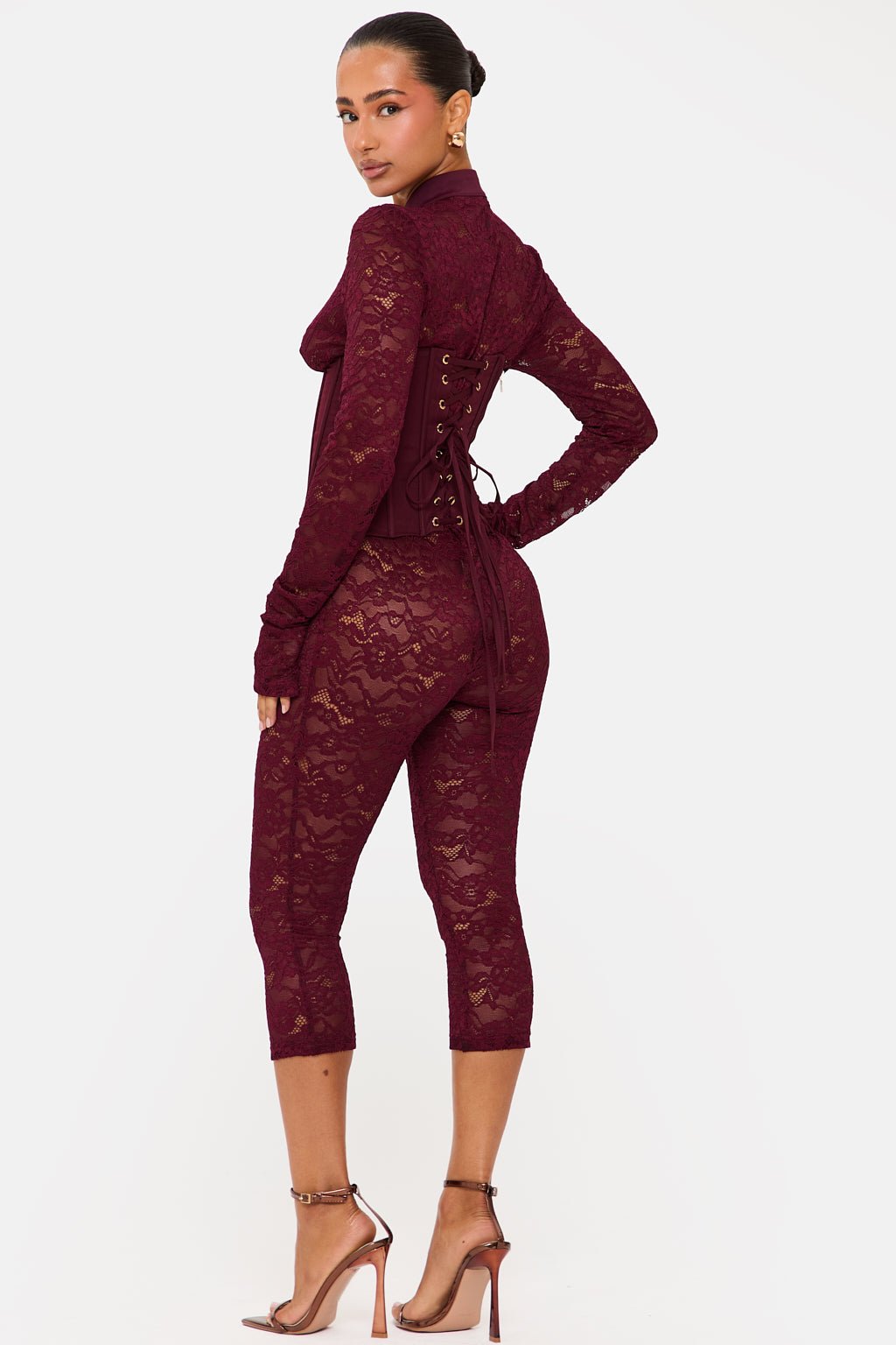 Valérinne Lace Corset Capri Jumpsuit