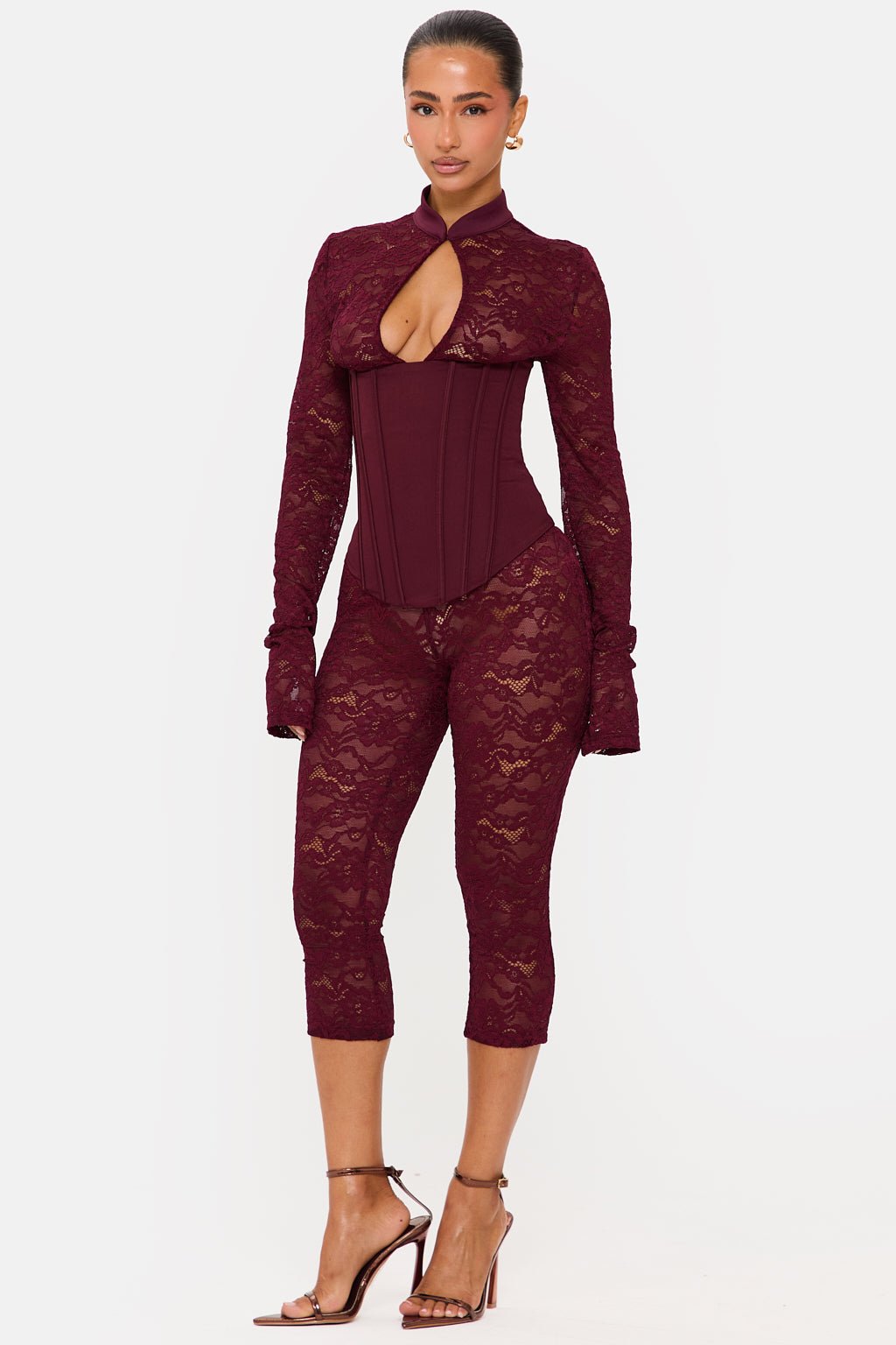 Valérinne Lace Corset Capri Jumpsuit