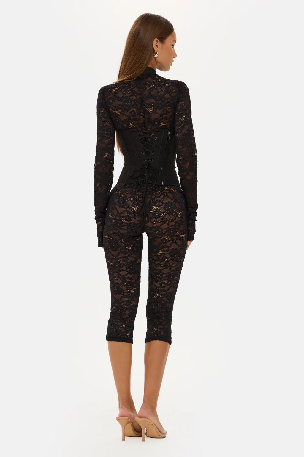 Valérinne Lace Corset Capri Jumpsuit