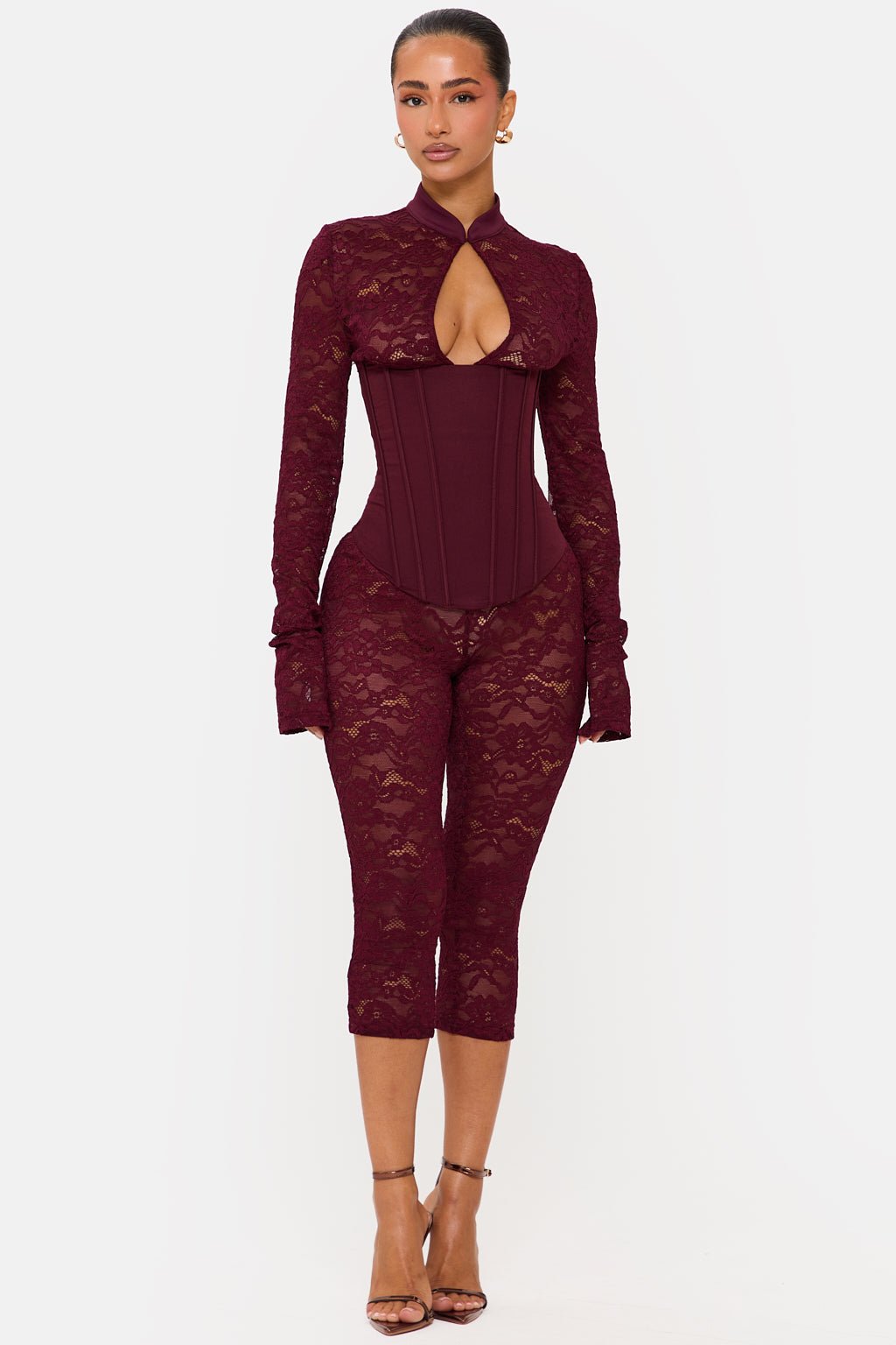 Valérinne Lace Corset Capri Jumpsuit