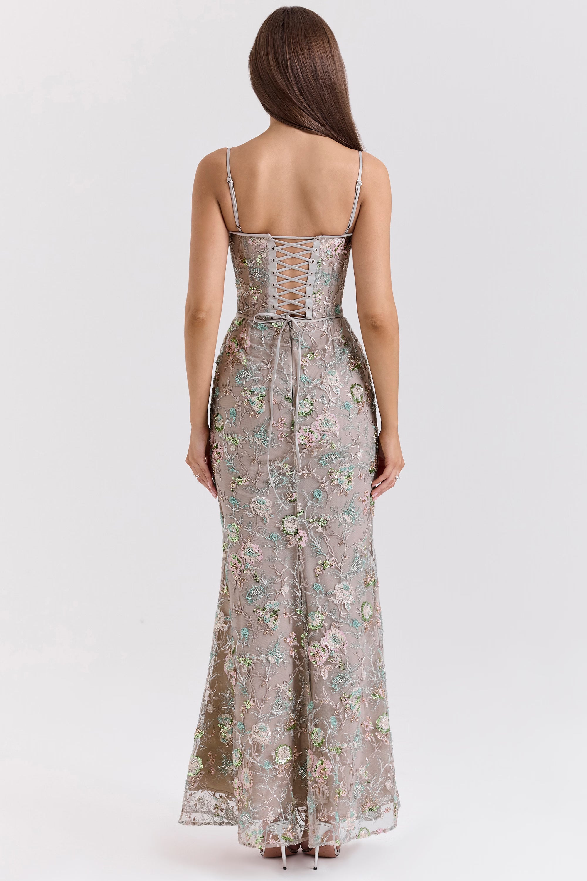 Valérinne Naïma Embellished Corset Maxi Dress