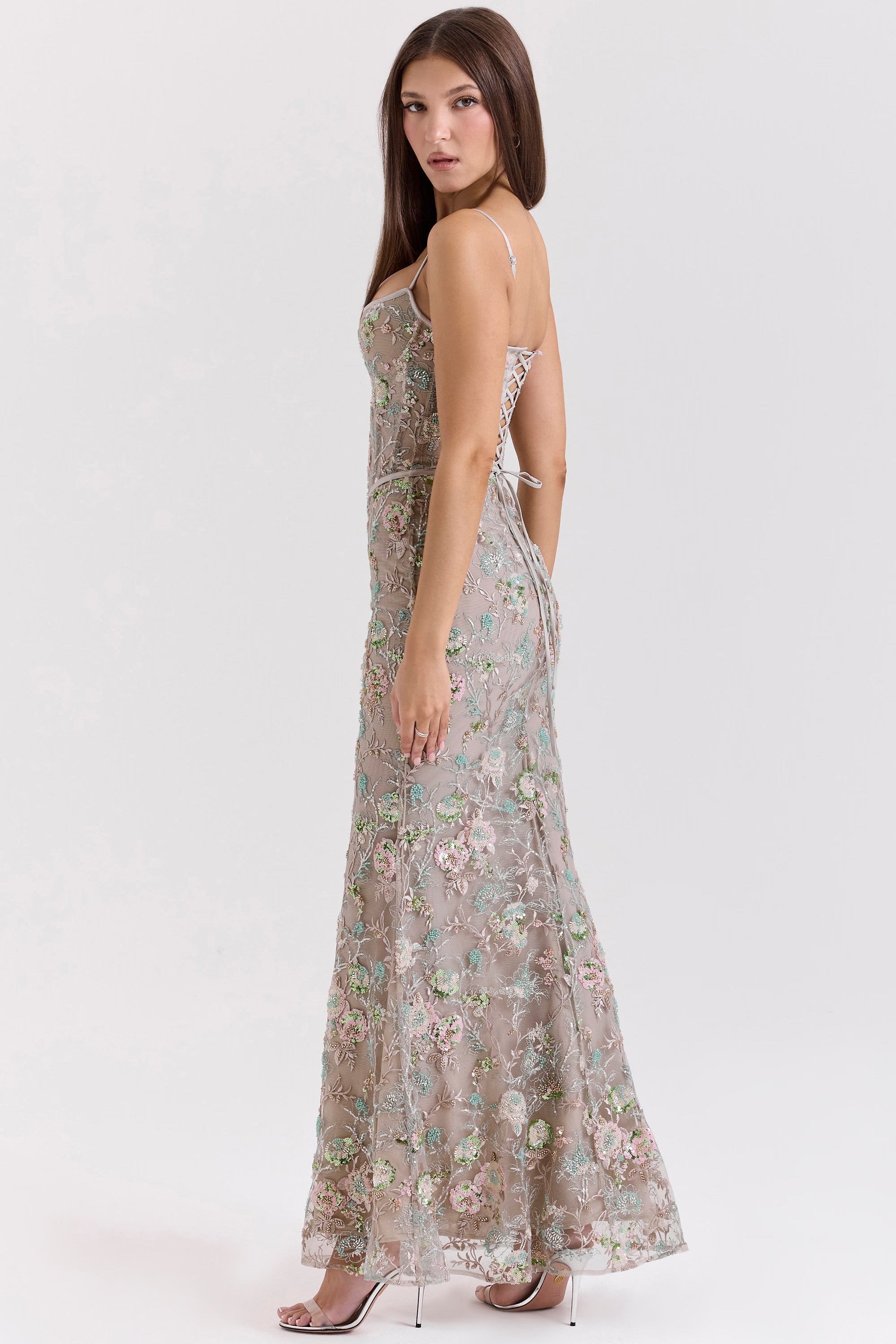 Valérinne Naïma Embellished Corset Maxi Dress