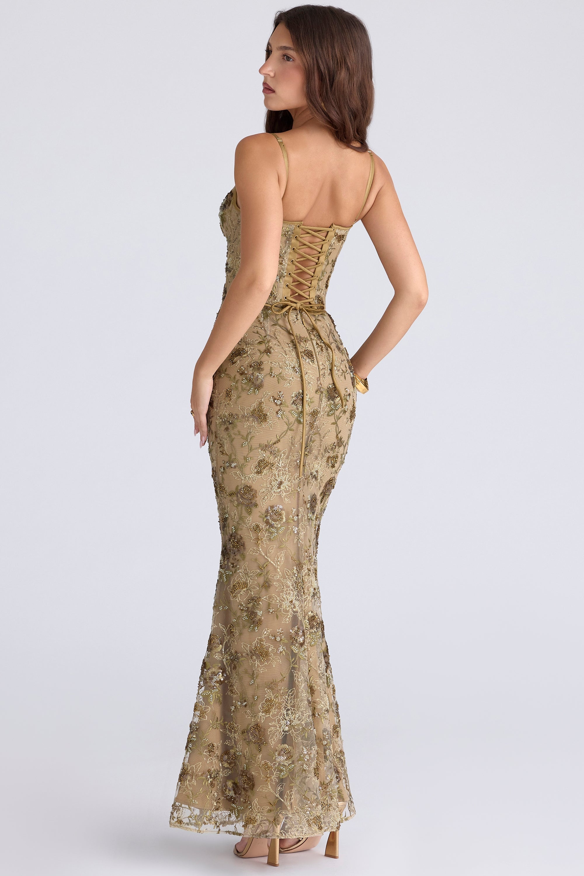 Valérinne Naïma Embellished Corset Maxi Dress