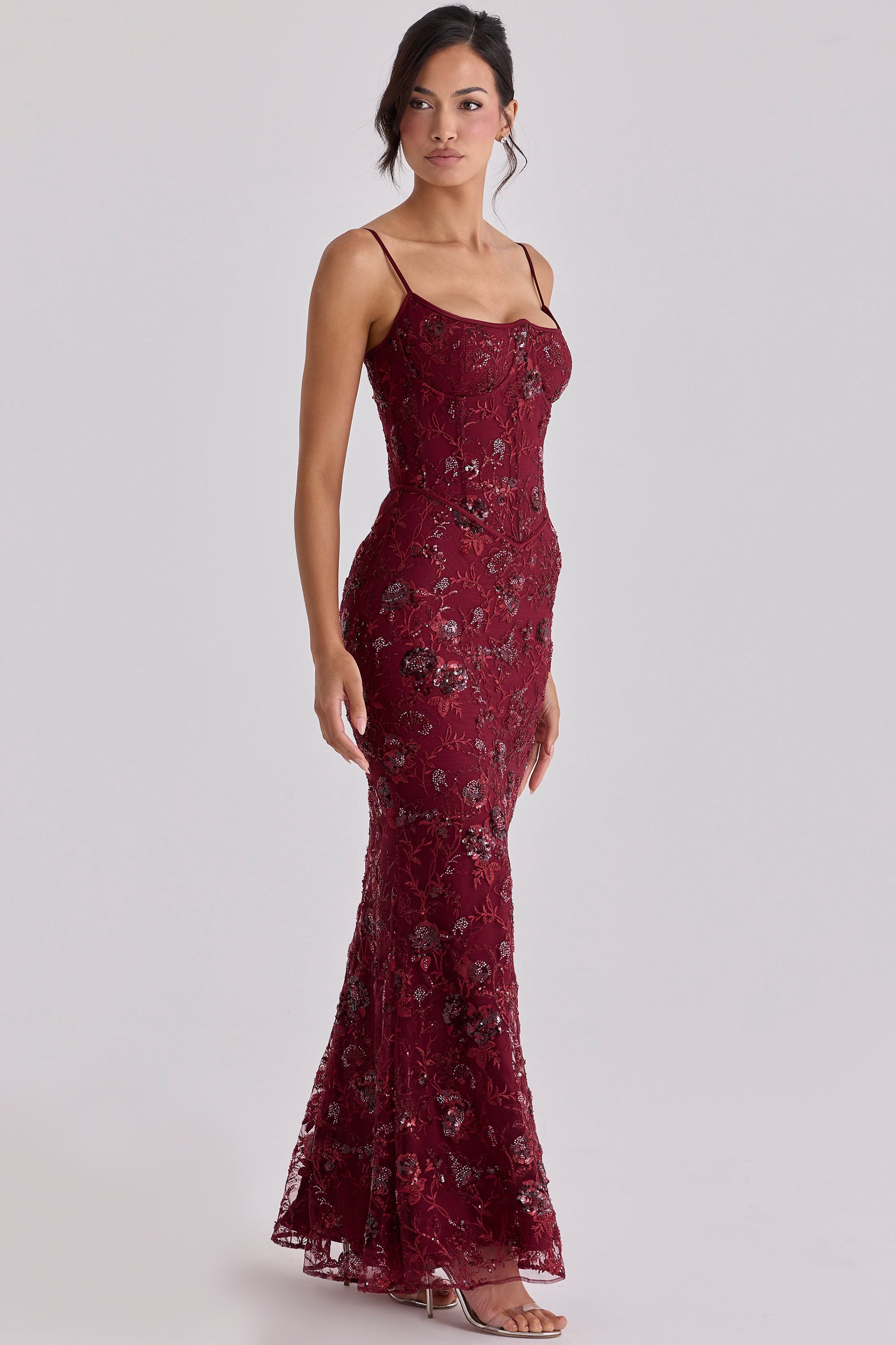 Valérinne Naïma Embellished Corset Maxi Dress