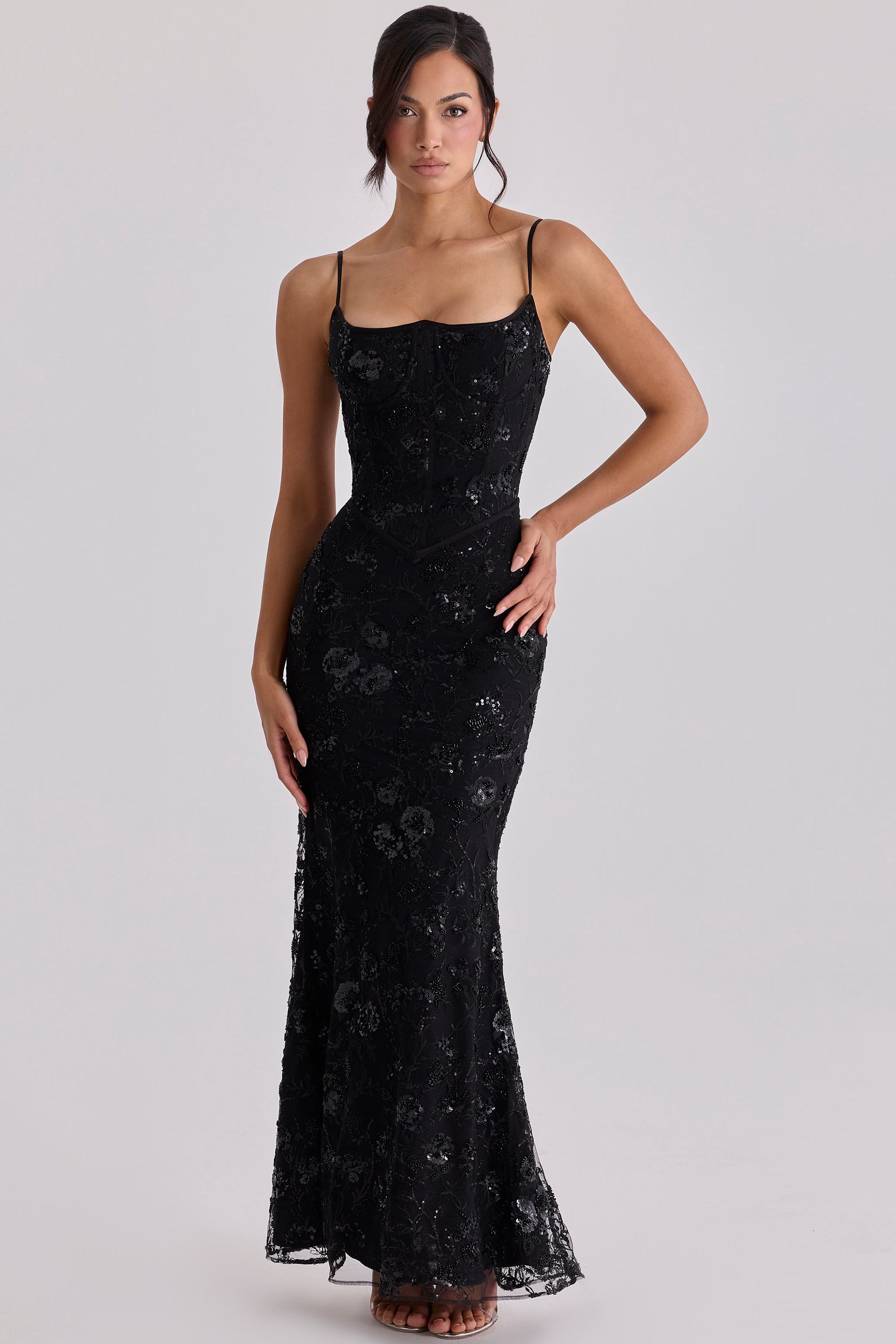 Valérinne Naïma Embellished Corset Maxi Dress