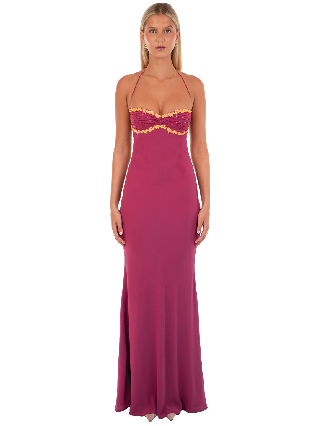 Valérinne Delilah Wine Maxi Dress