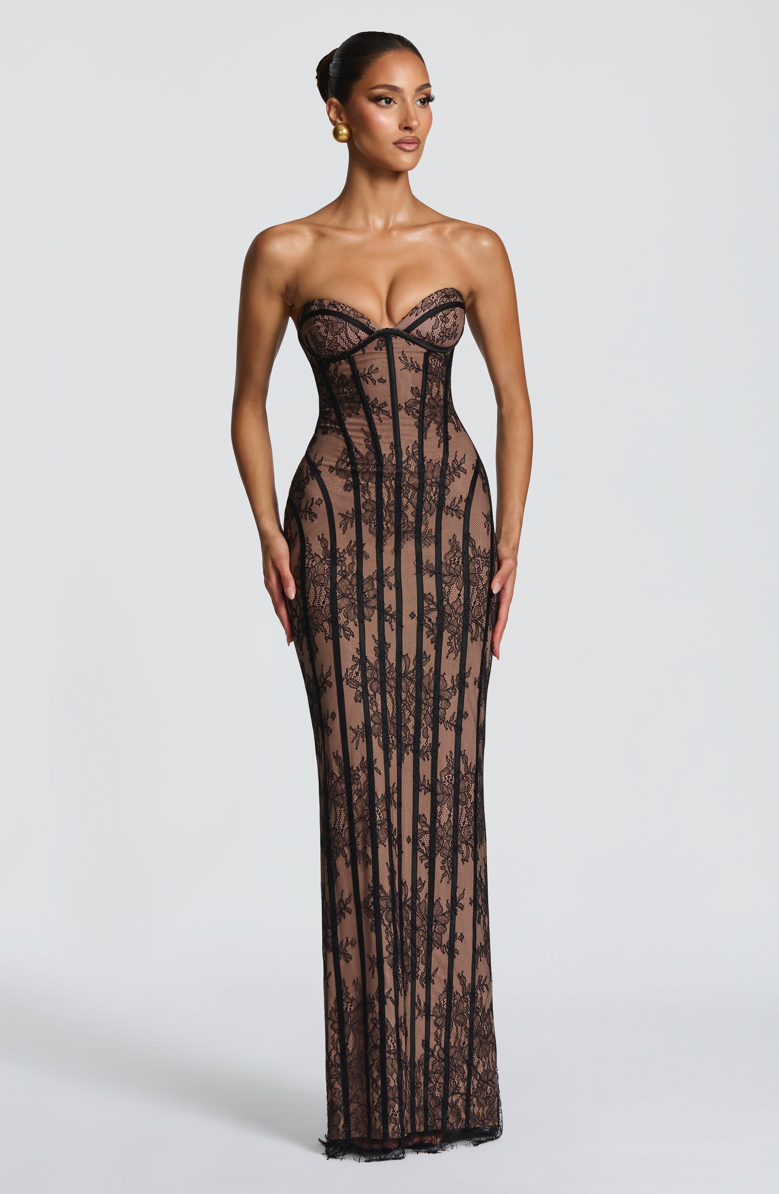 Valérinne Lace Corset Maxi Dress