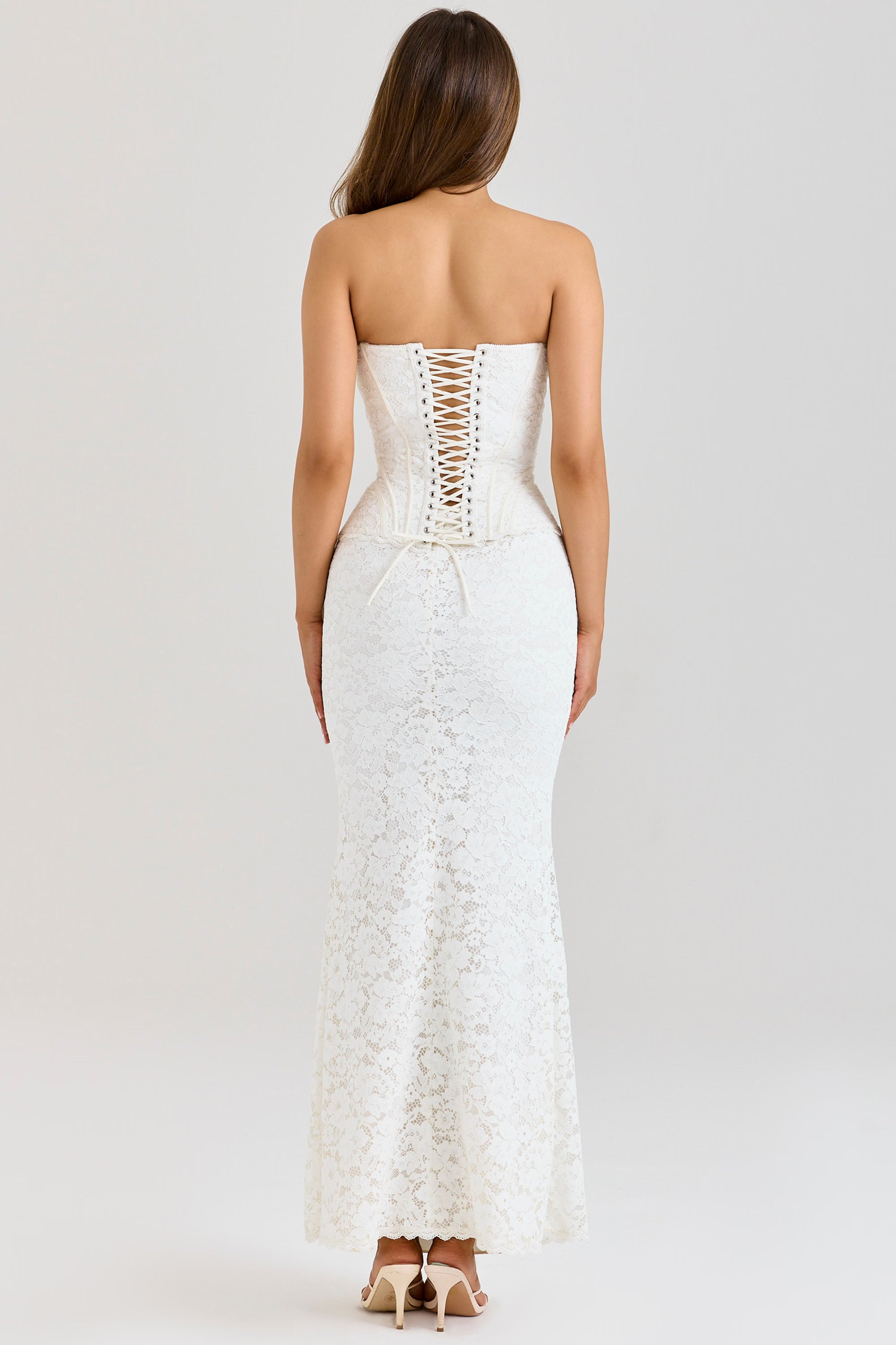 Valérinne Solaine Lace Corset Maxi Dress