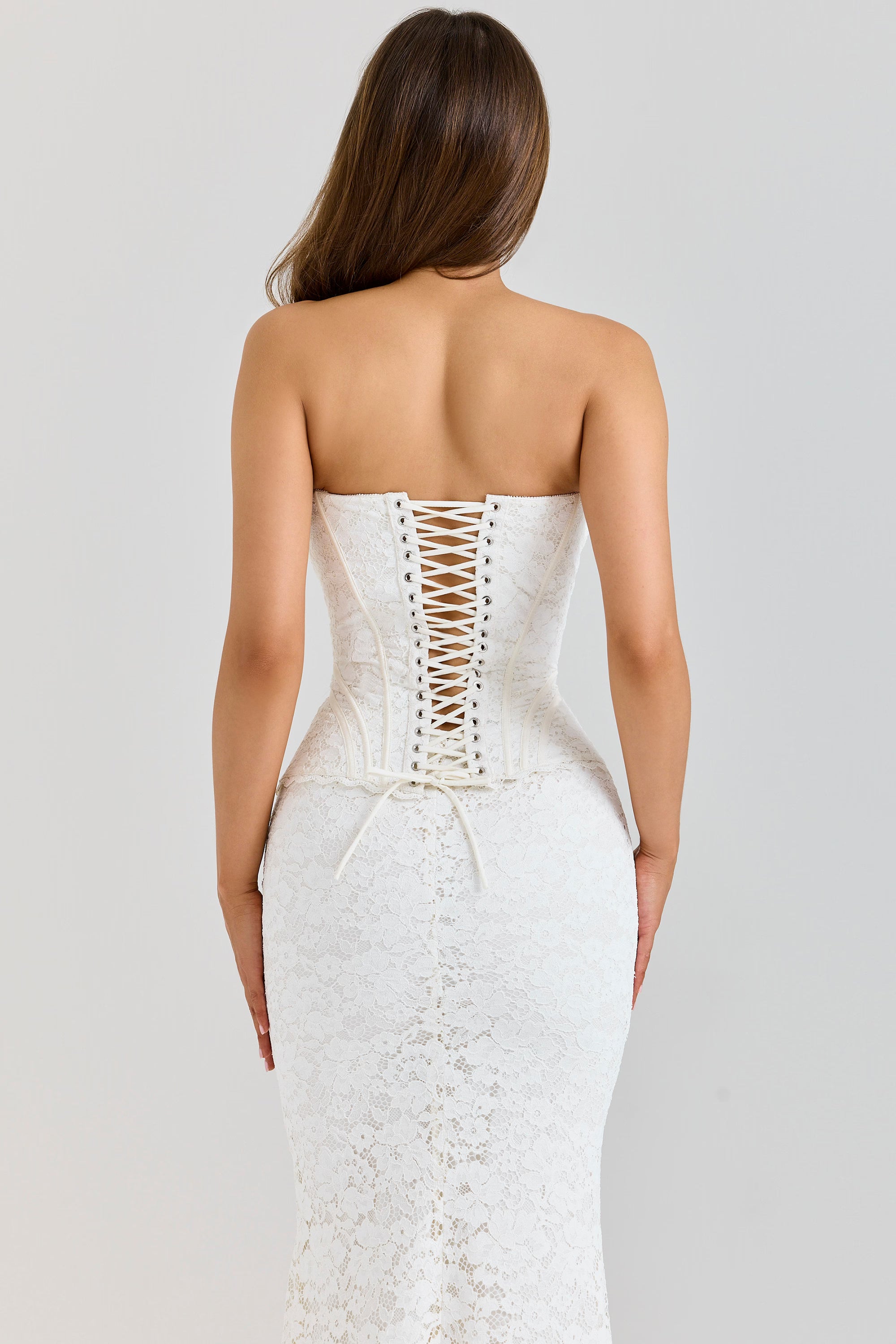 Valérinne Solaine Lace Corset Maxi Dress