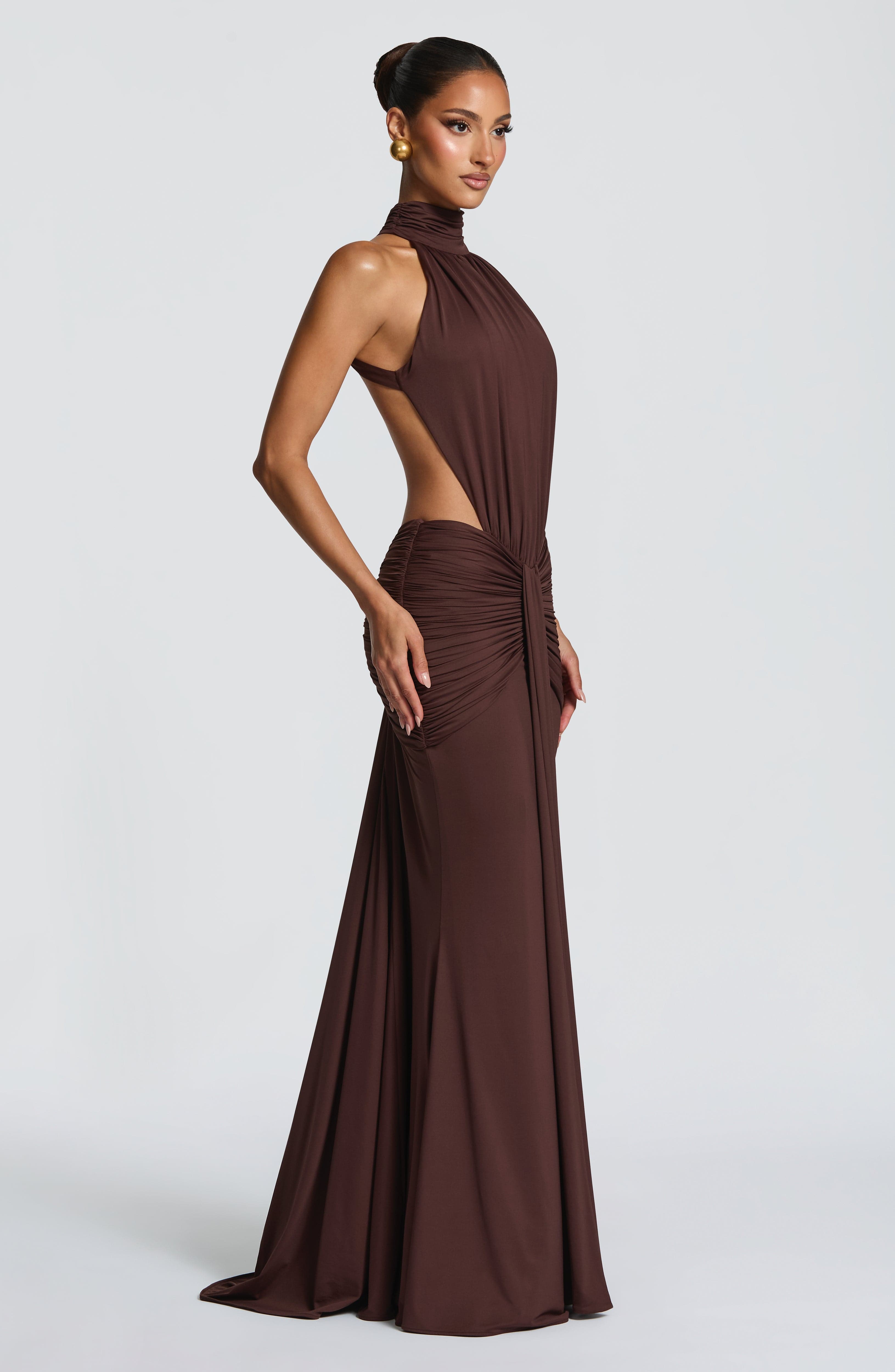 Valérinne Thaléa Ruched Cutout Maxi Dress
