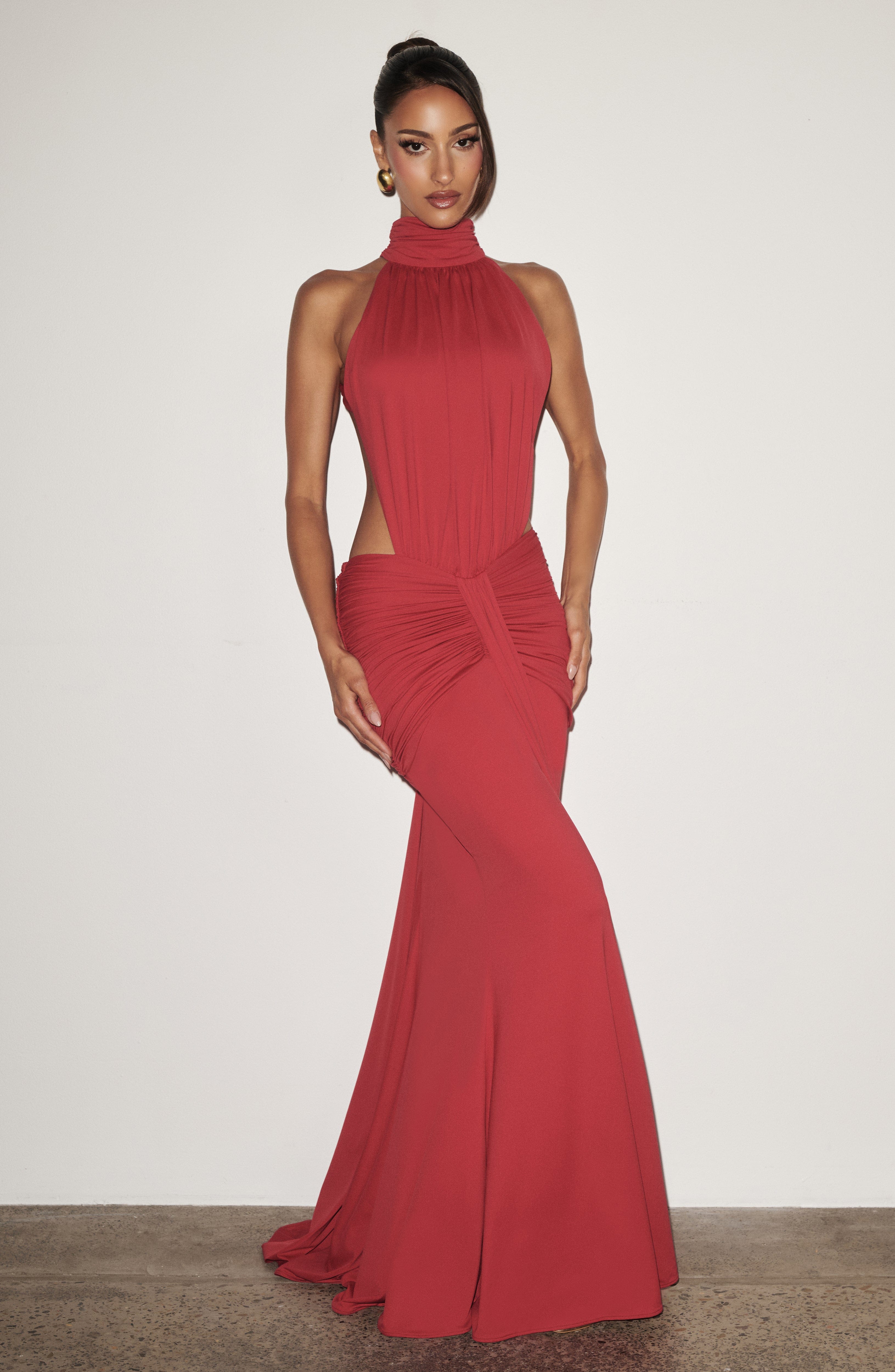 Valérinne Thaléa Ruched Cutout Maxi Dress