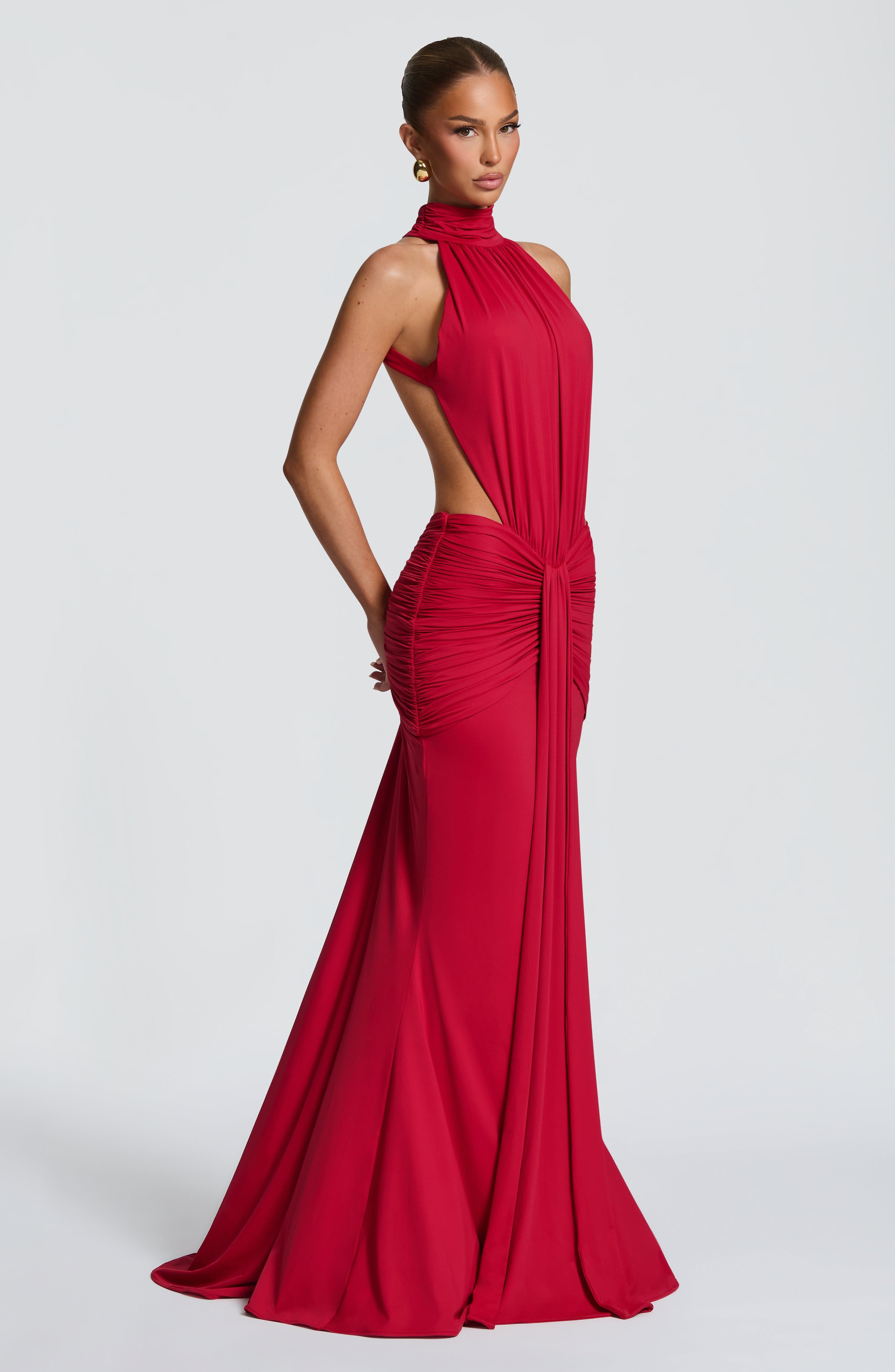 Valérinne Thaléa Ruched Cutout Maxi Dress